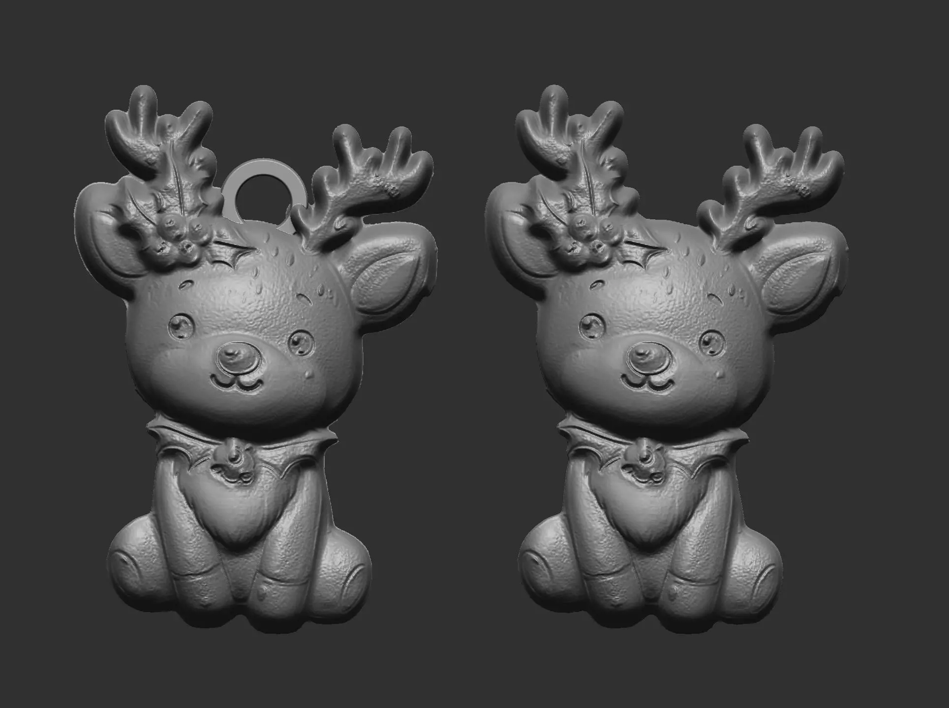 christmas tree deer decor  3D print model_0