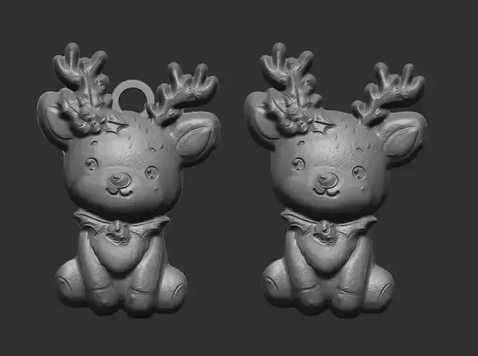 christmas tree deer decor  3D print model