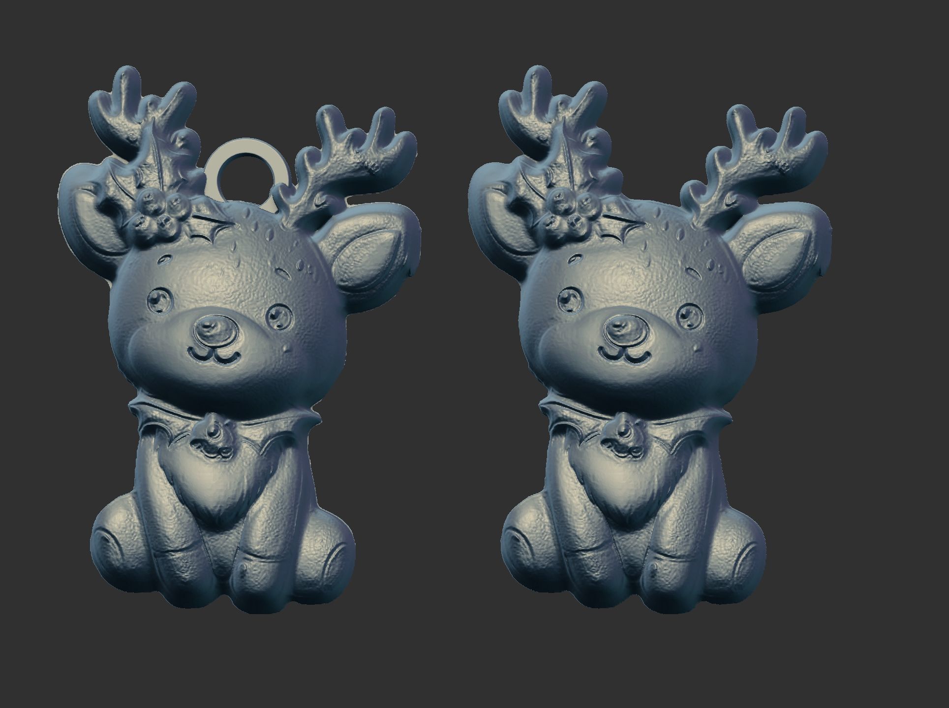 christmas tree deer decor  3D print model_1