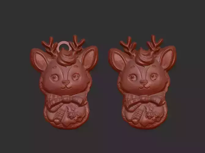 christmas deer decor 2  3D print model