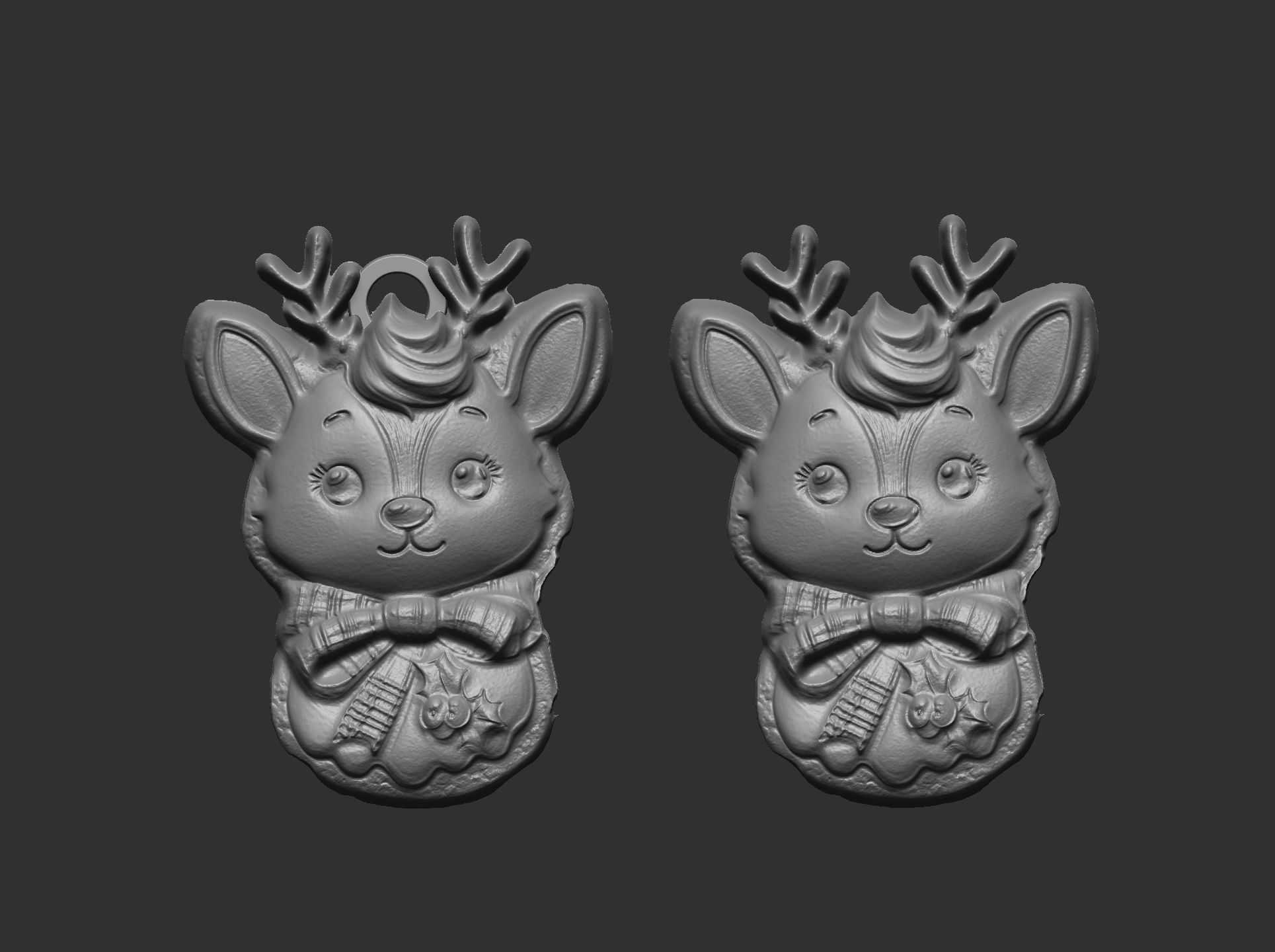 christmas deer decor 2  3D print model_1