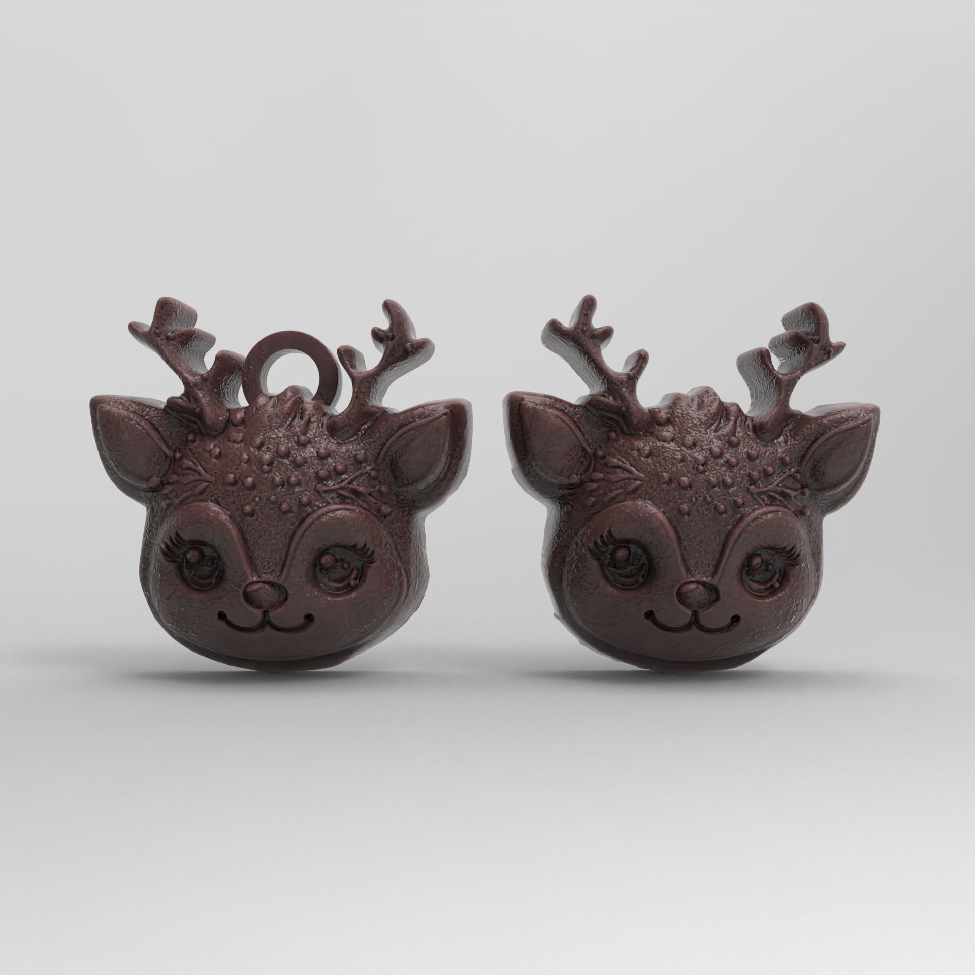 christmas cute deer face decor  3D print model_4