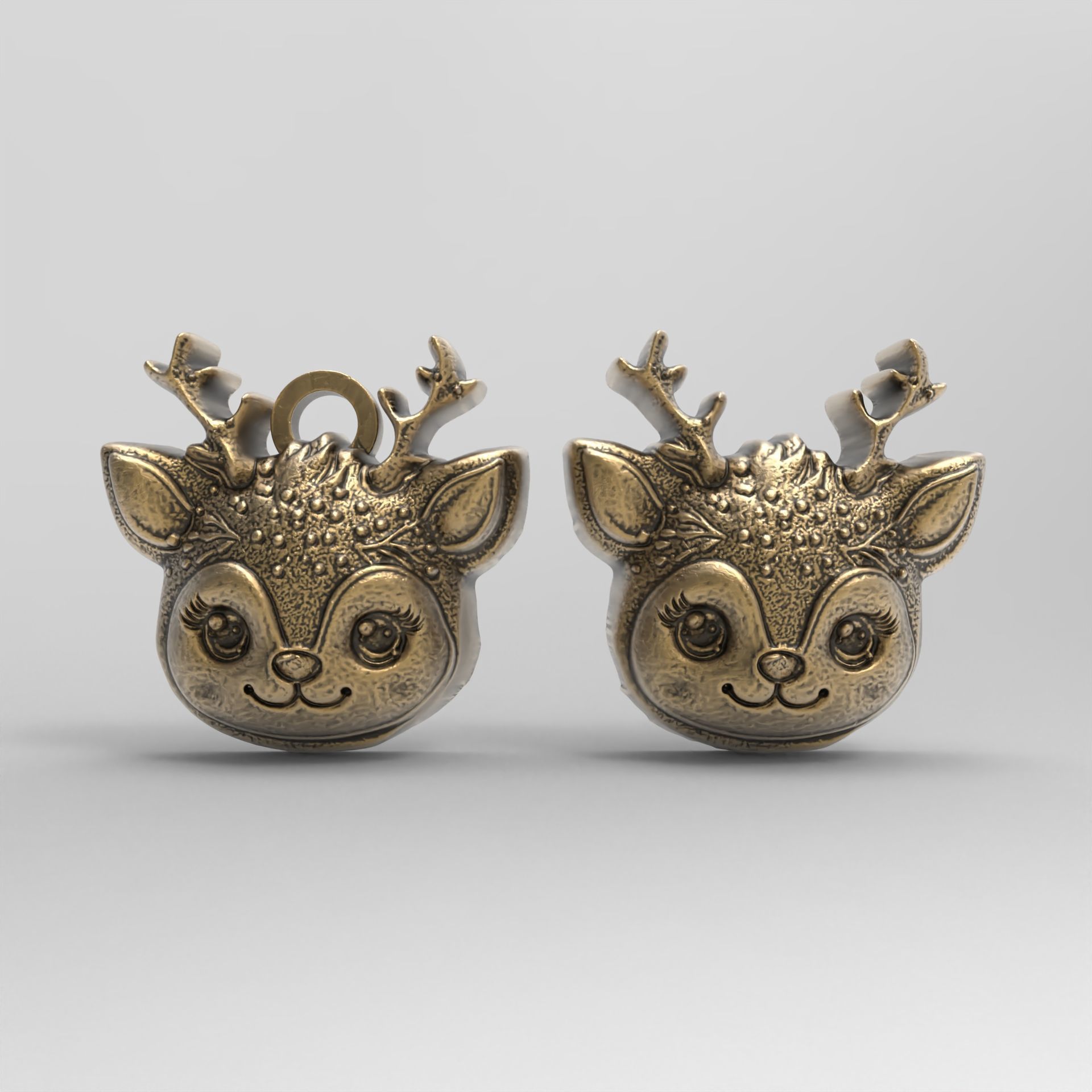 christmas cute deer face decor  3D print model_6