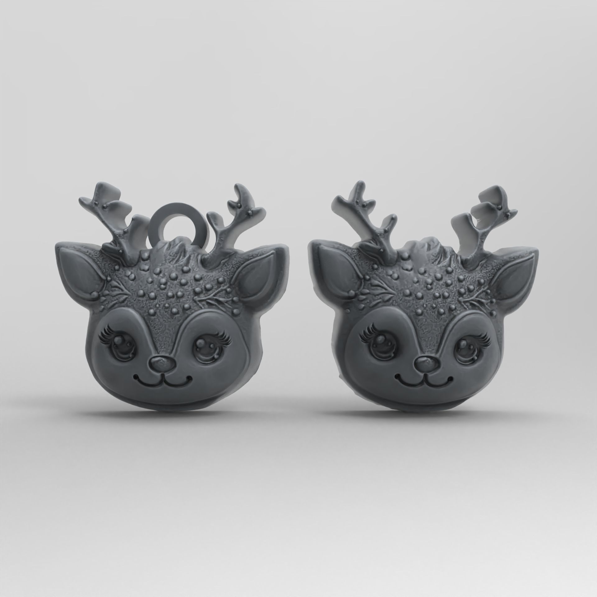 christmas cute deer face decor  3D print model_5