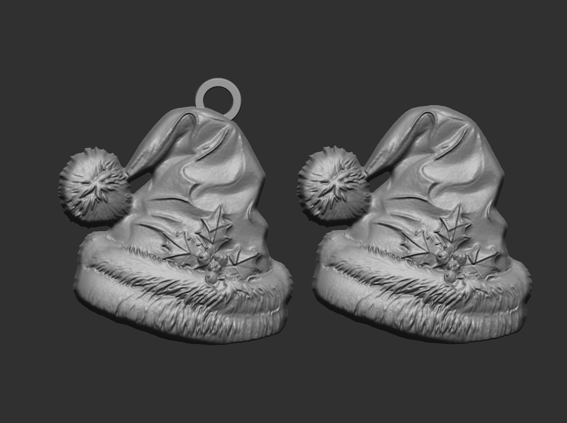 christmas sanda hat decor 3D print model_5