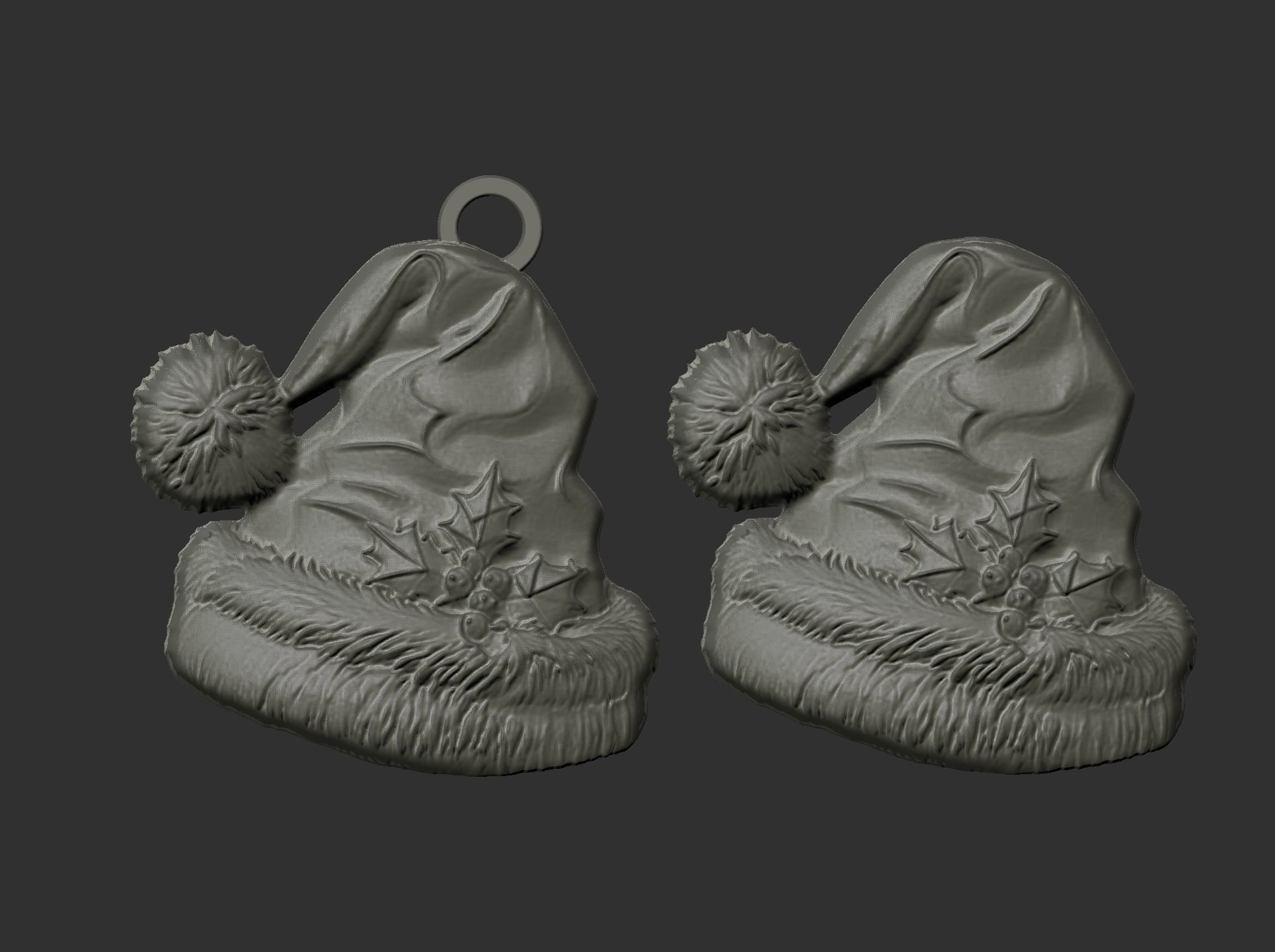 christmas sanda hat decor 3D print model_4