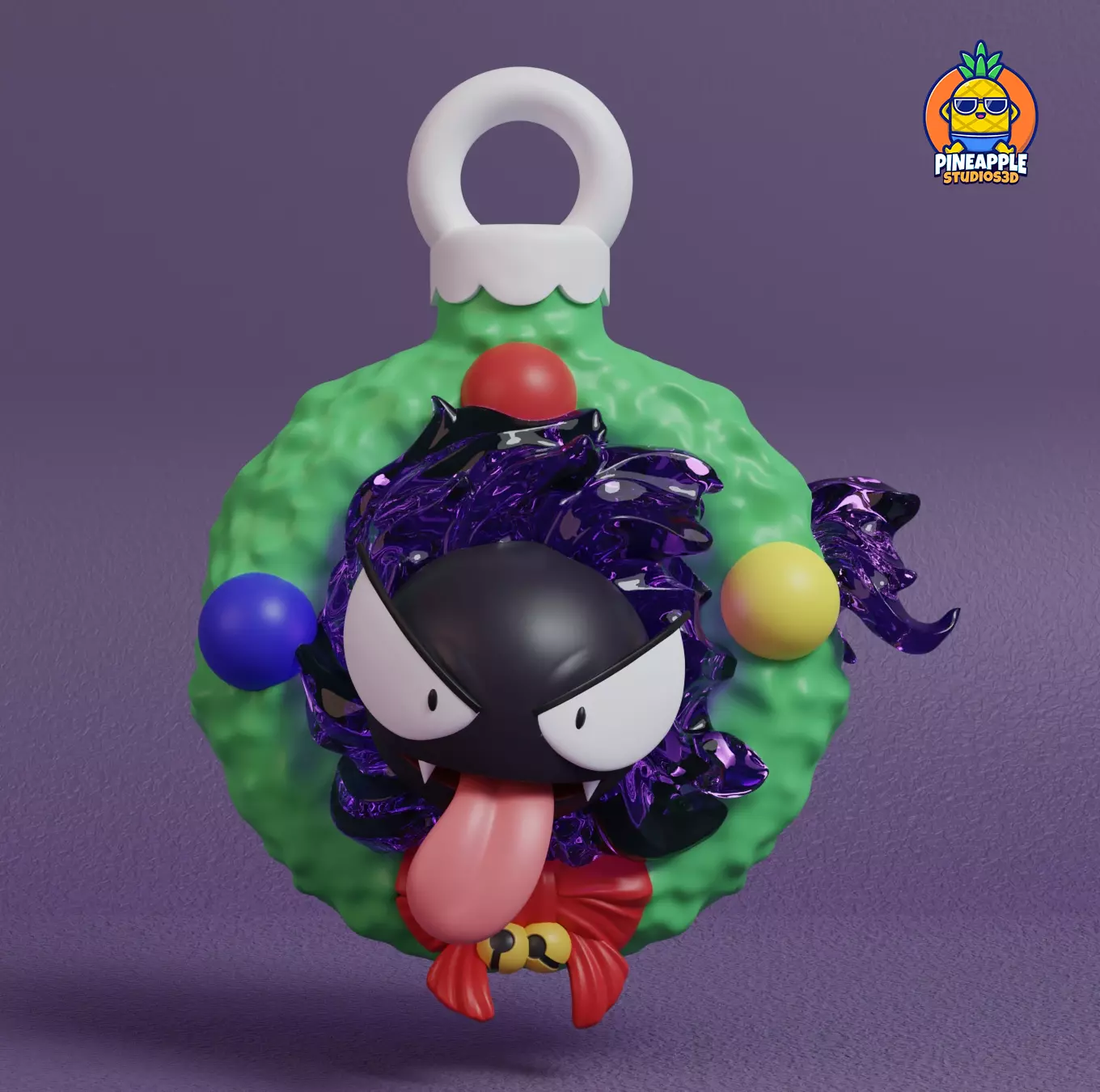 Pokemon - Gastly Christmas Decoration 3D print model_0