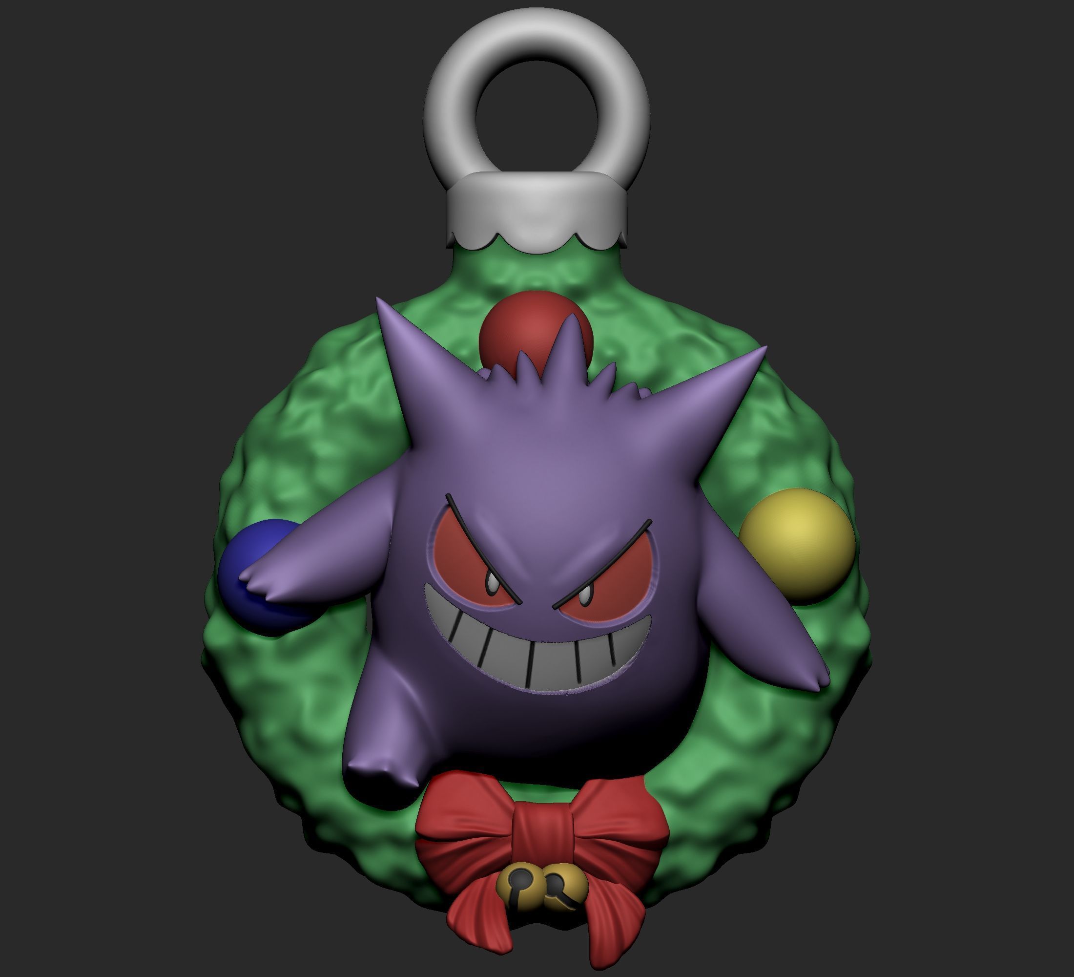 Pokemon - Gastly Haunter and Gengar Christmas Decoration  3D print model_12