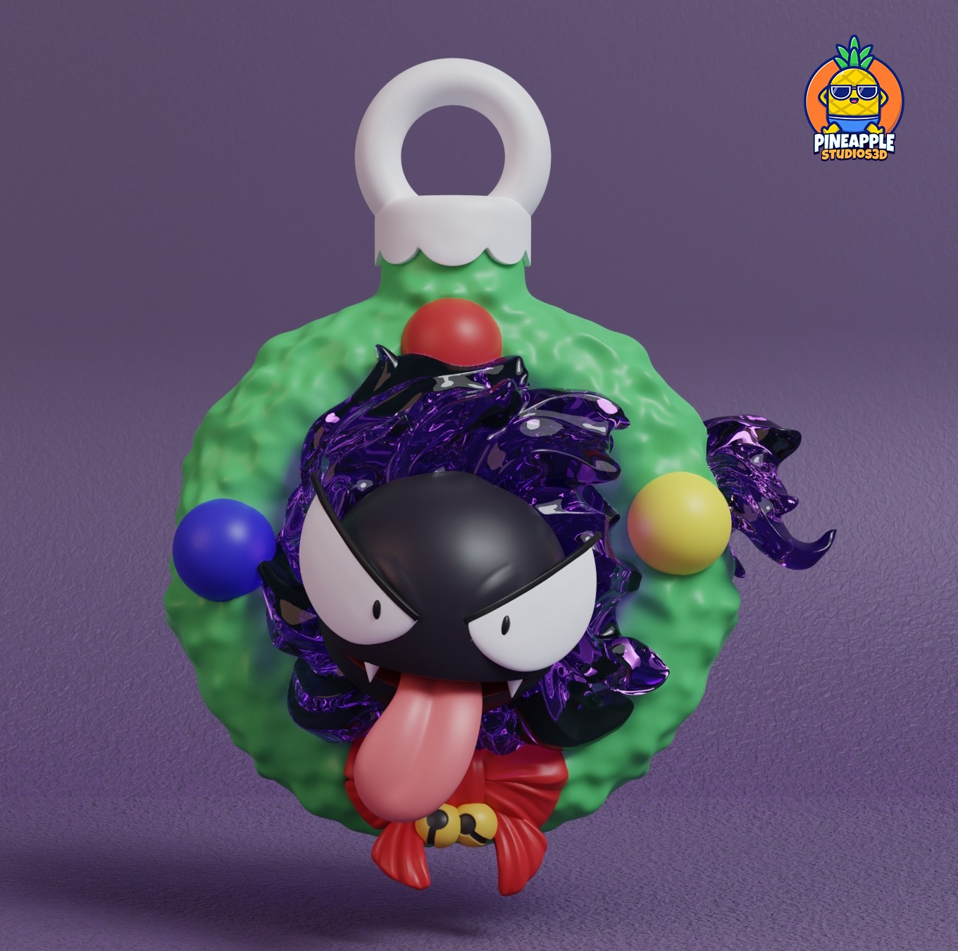 Pokemon - Gastly Haunter and Gengar Christmas Decoration  3D print model_1