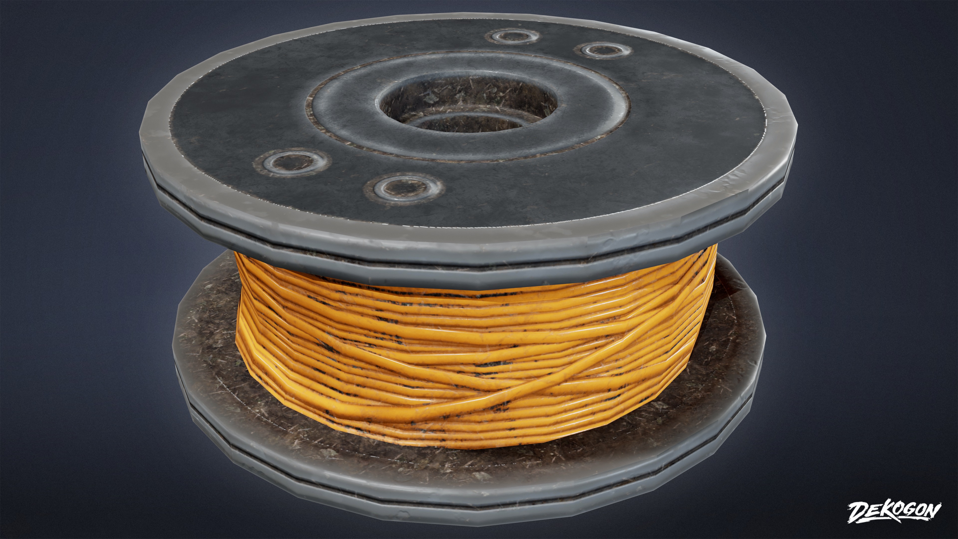 CONSTRUCTION - Plastic Wire Spool 01 - LOW POLY Low-poly 3D model_2