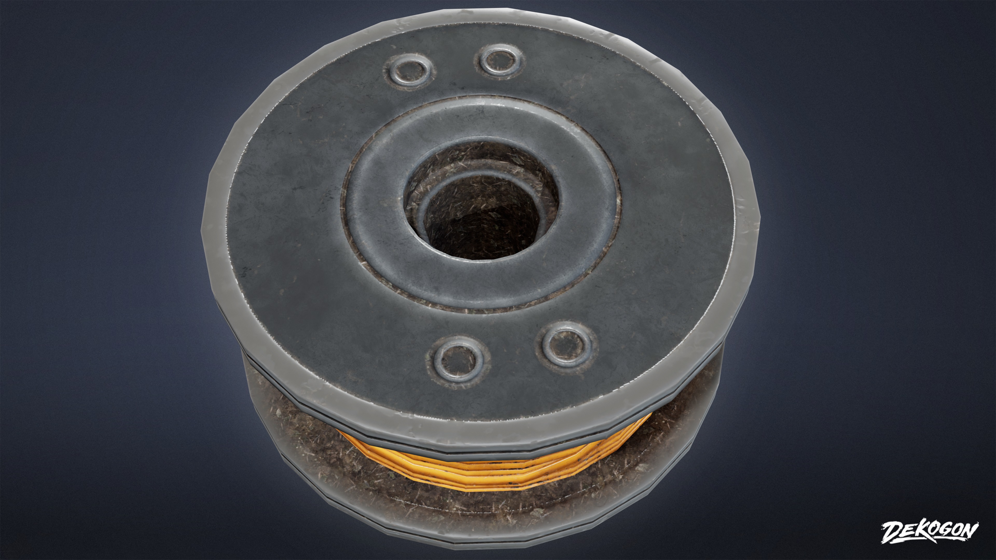 CONSTRUCTION - Plastic Wire Spool 01 - LOW POLY Low-poly 3D model_3