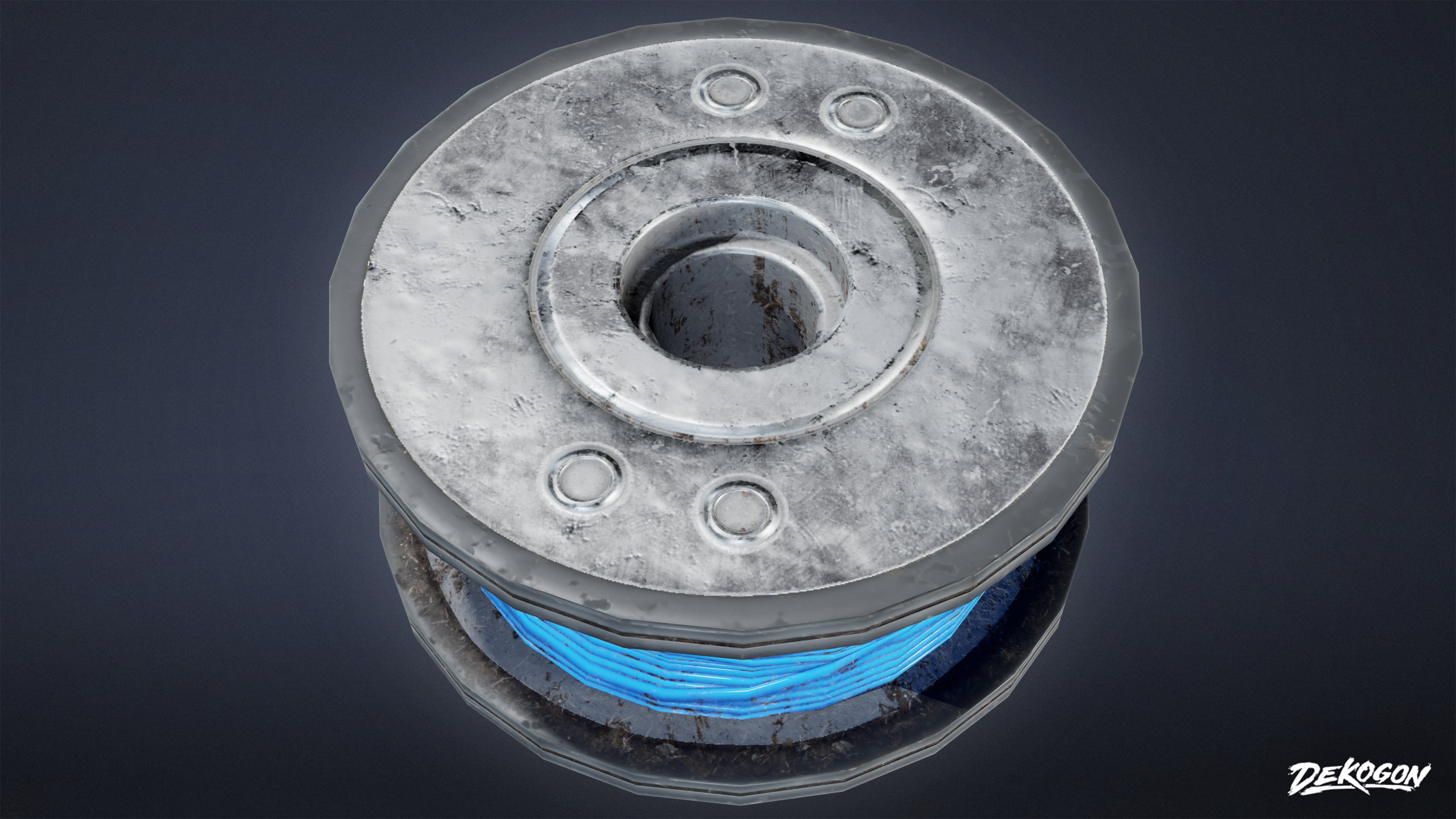 CONSTRUCTION - Plastic Wire Spool 01 - LOW POLY Low-poly 3D model_6