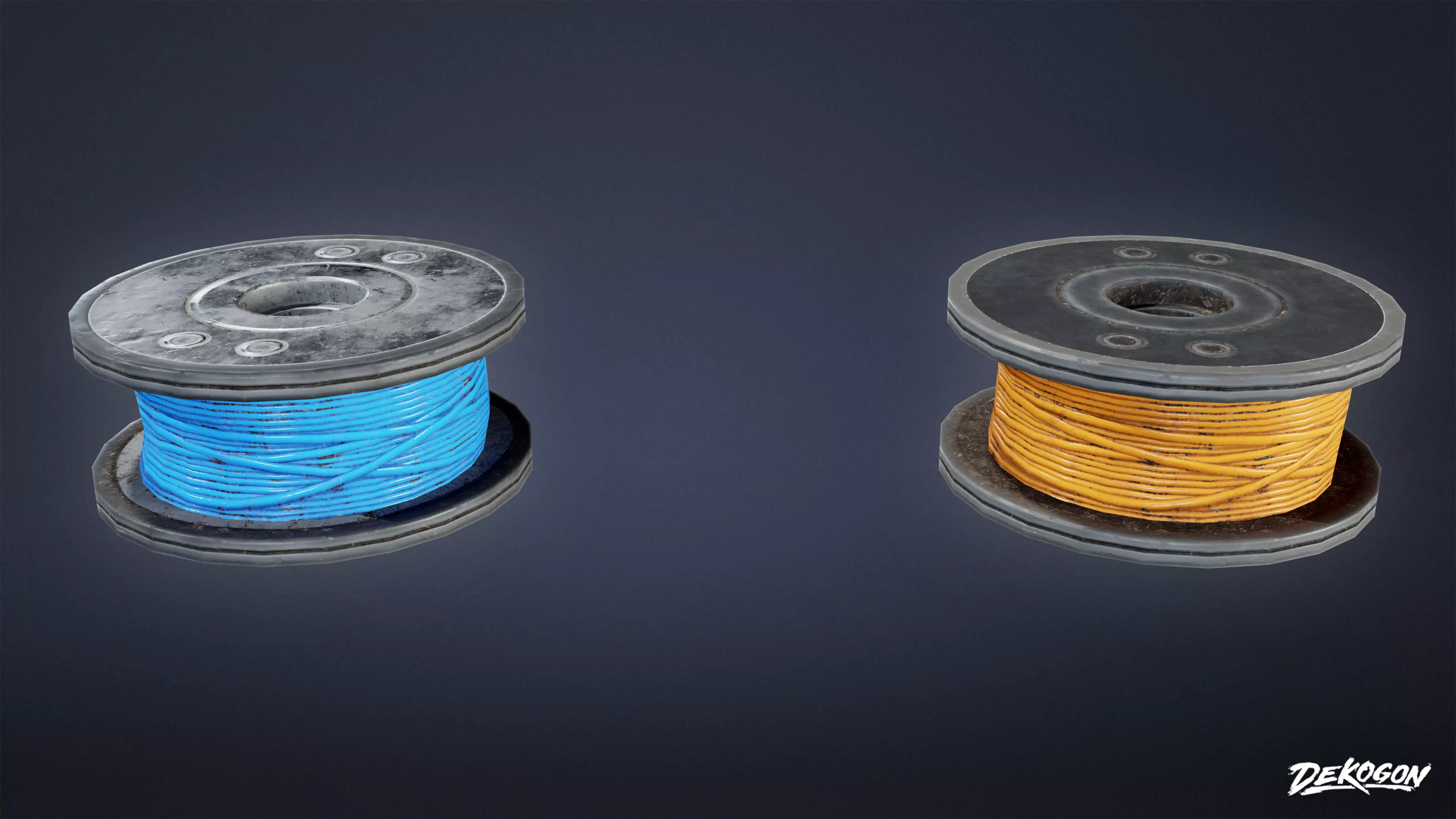 CONSTRUCTION - Plastic Wire Spool 01 - LOW POLY Low-poly 3D model_0