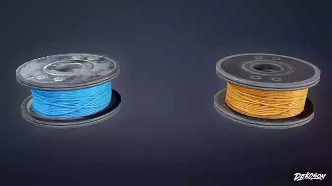 CONSTRUCTION - Plastic Wire Spool 01 - LOW POLY