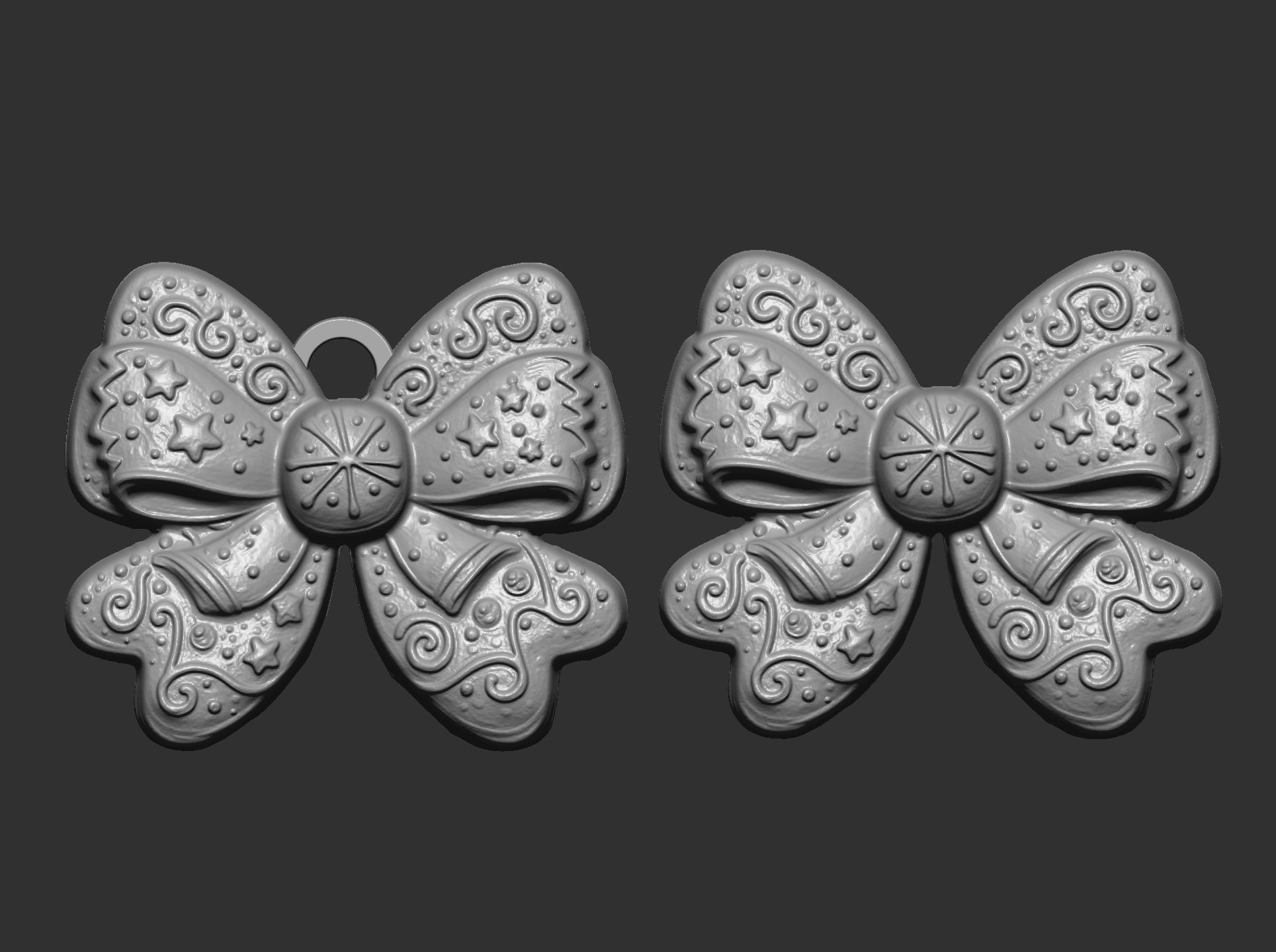 christmas ribbon decor  3D print model_1