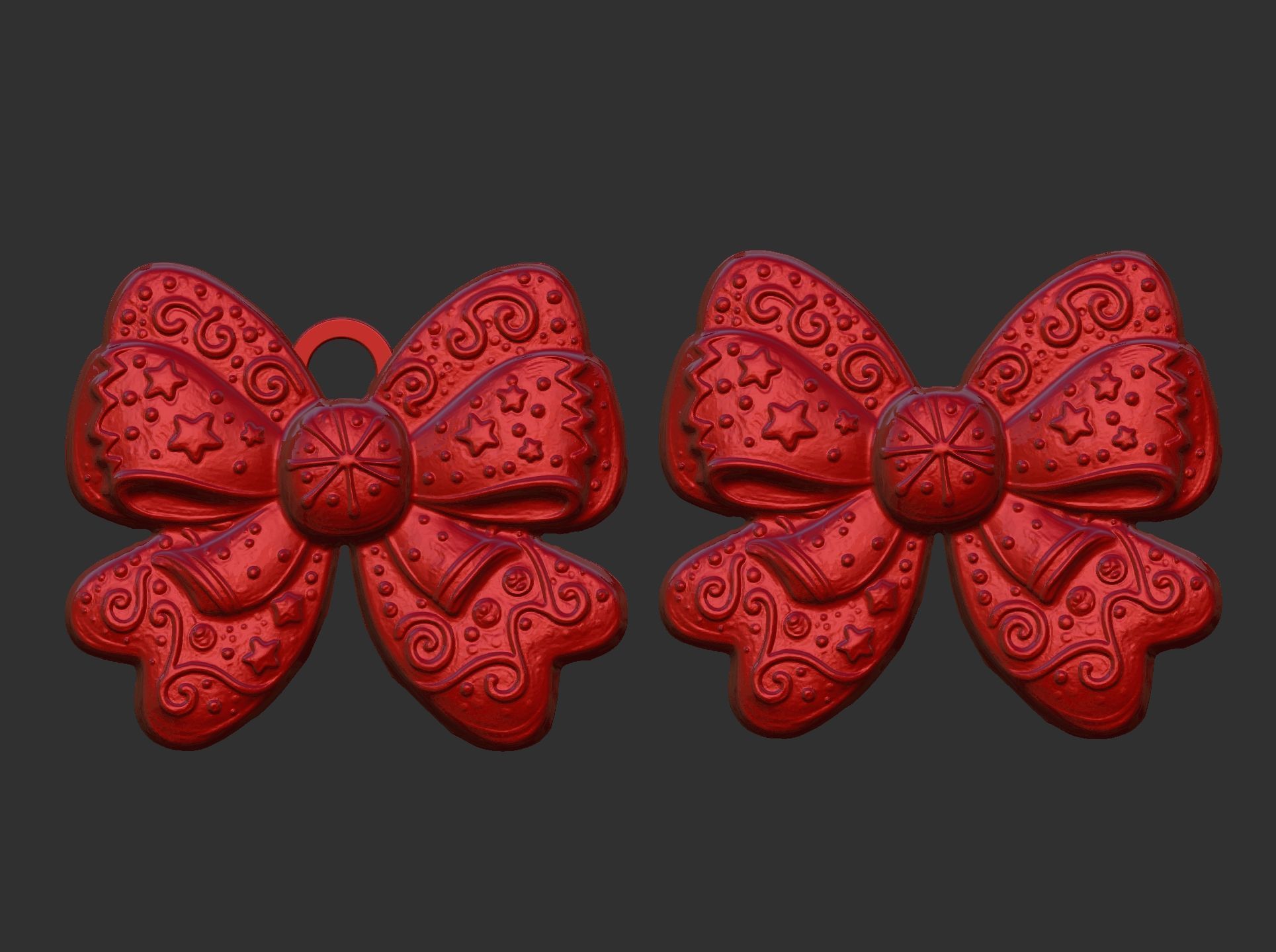 christmas ribbon decor  3D print model_3
