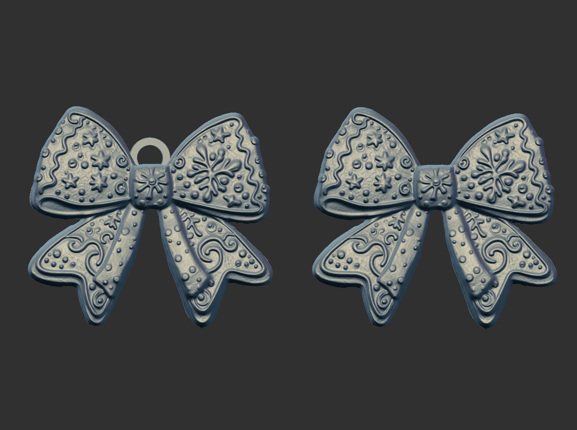 christmas ribbon bow decor  3D print model_4
