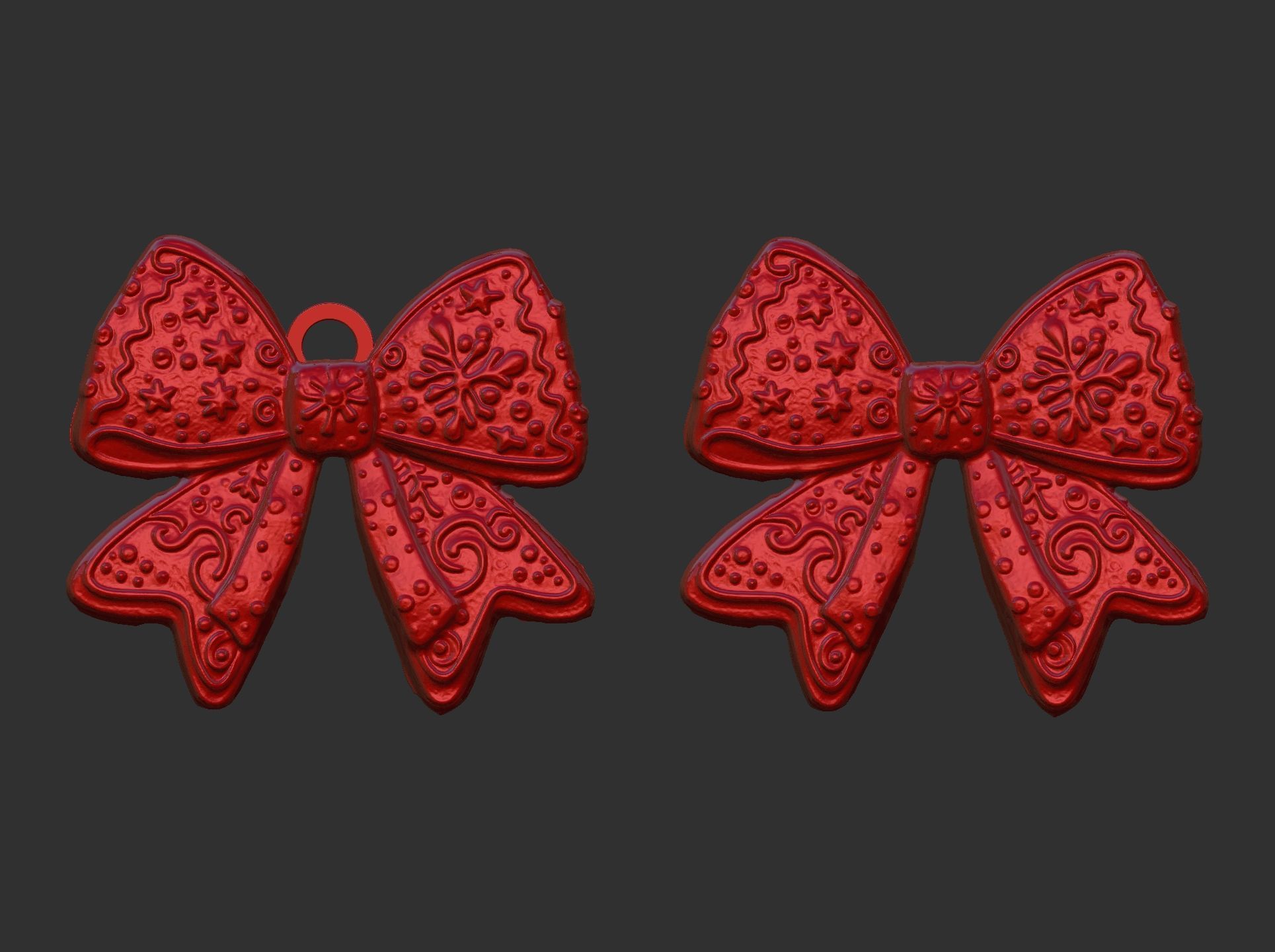 christmas ribbon bow decor  3D print model_5