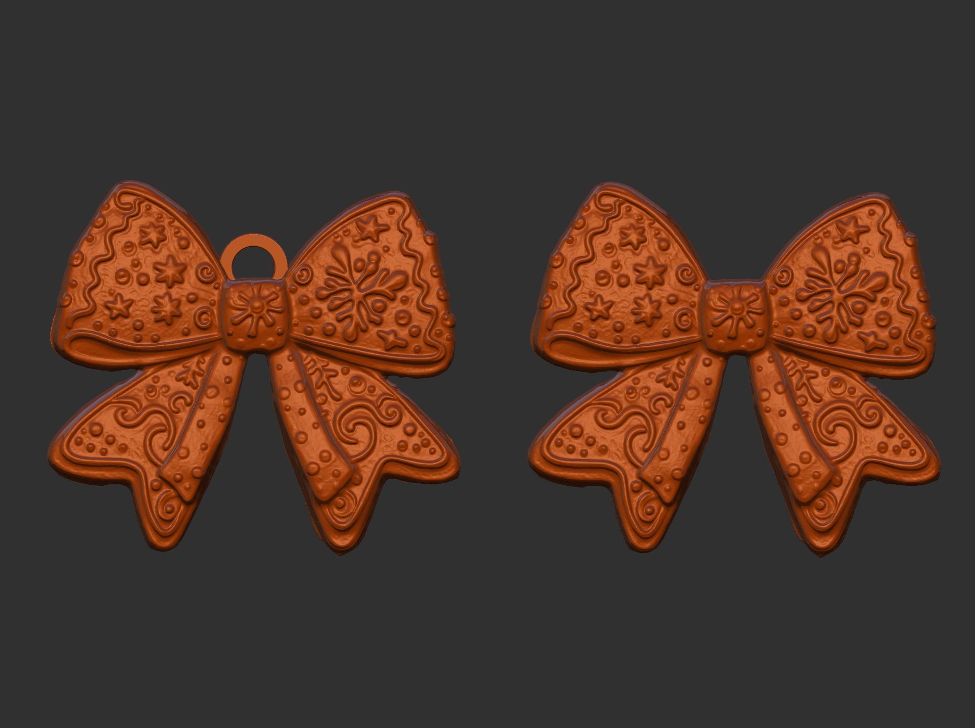 christmas ribbon bow decor  3D print model_2