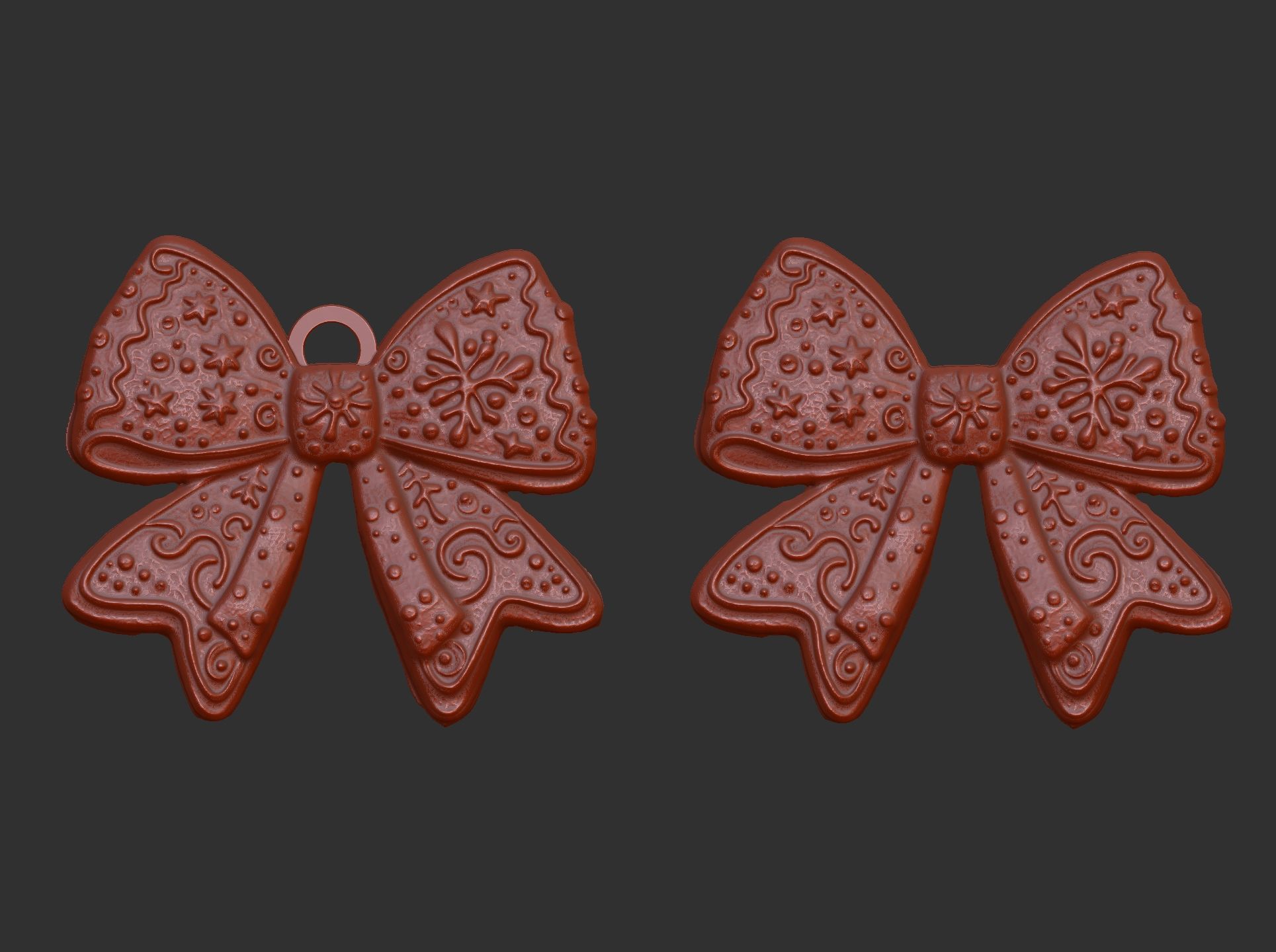 christmas ribbon bow decor  3D print model_6