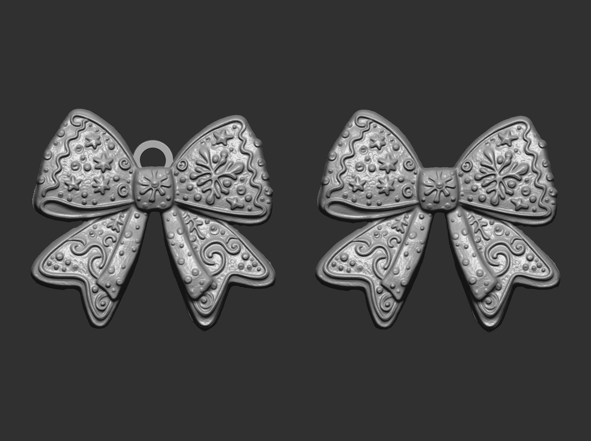 christmas ribbon bow decor  3D print model_7