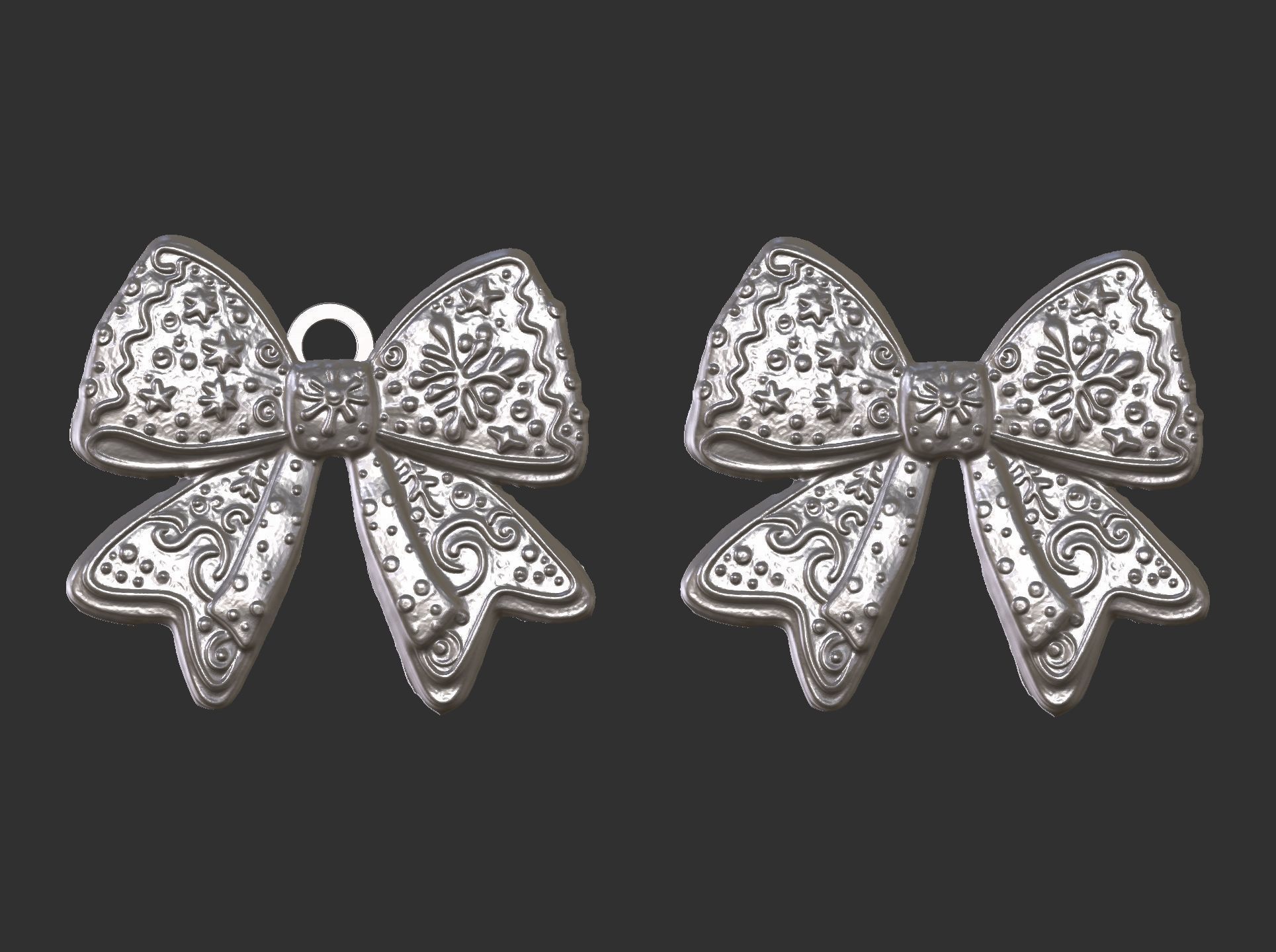 christmas ribbon bow decor  3D print model_8