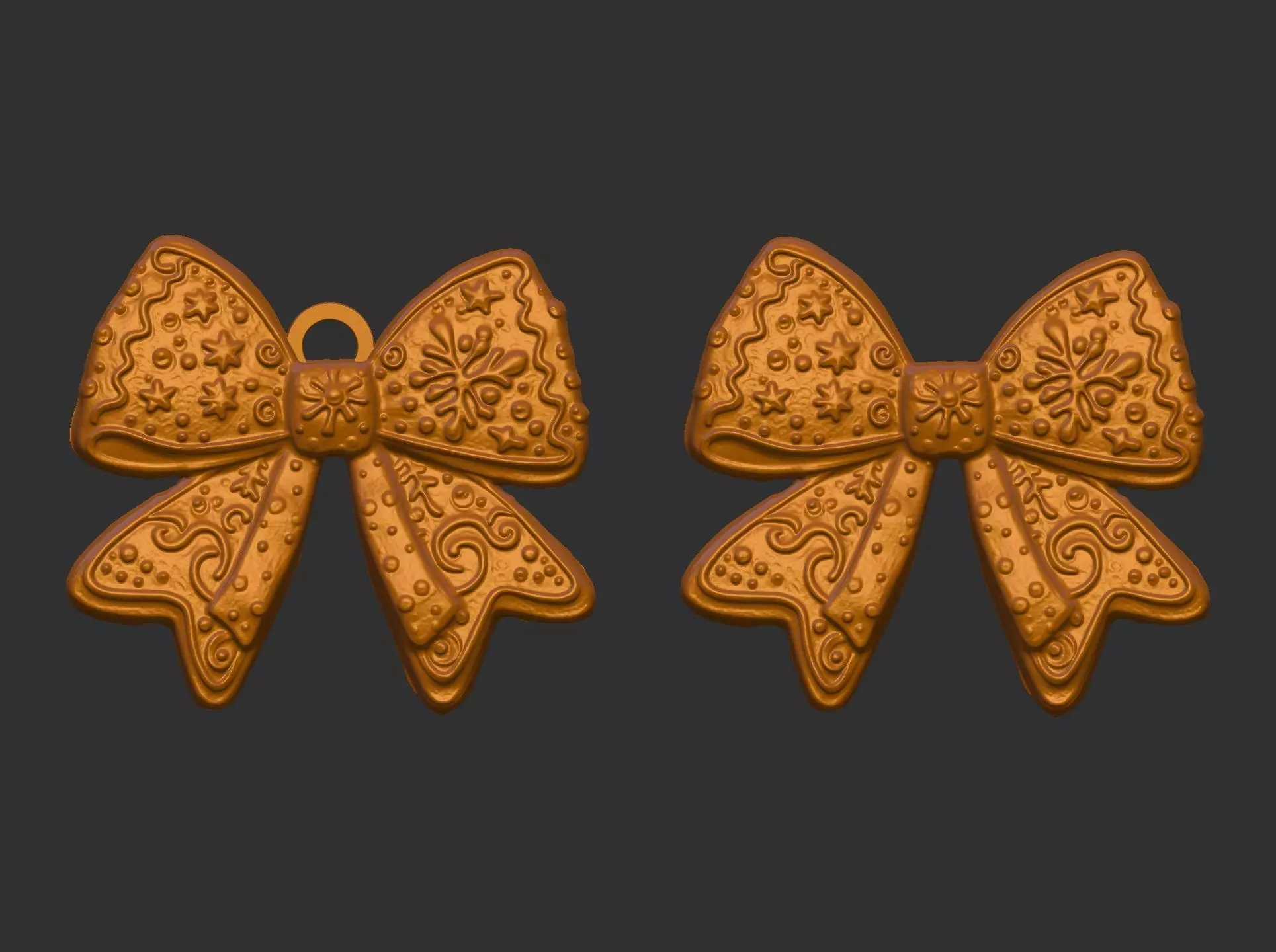 christmas ribbon bow decor  3D print model_0