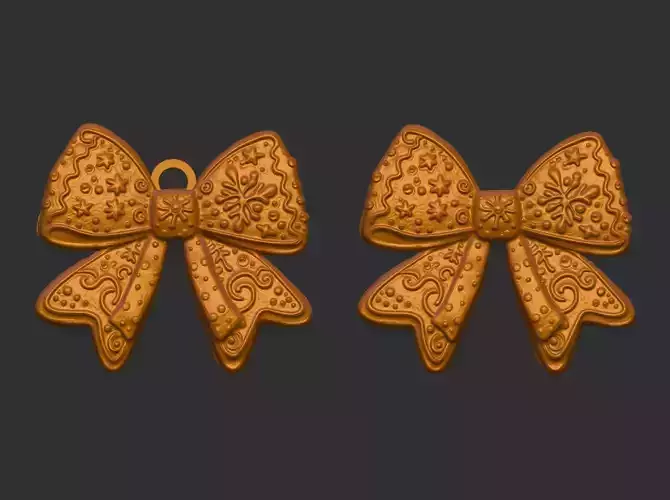 christmas ribbon bow decor  3D print model
