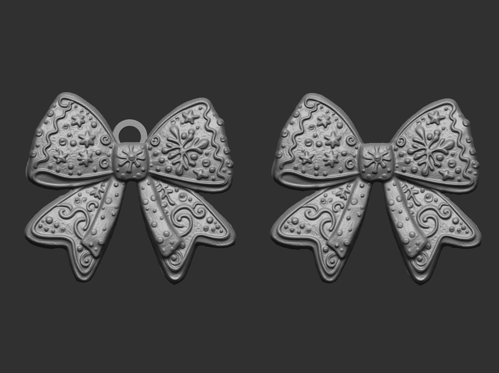 christmas ribbon bow decor  3D print model_3