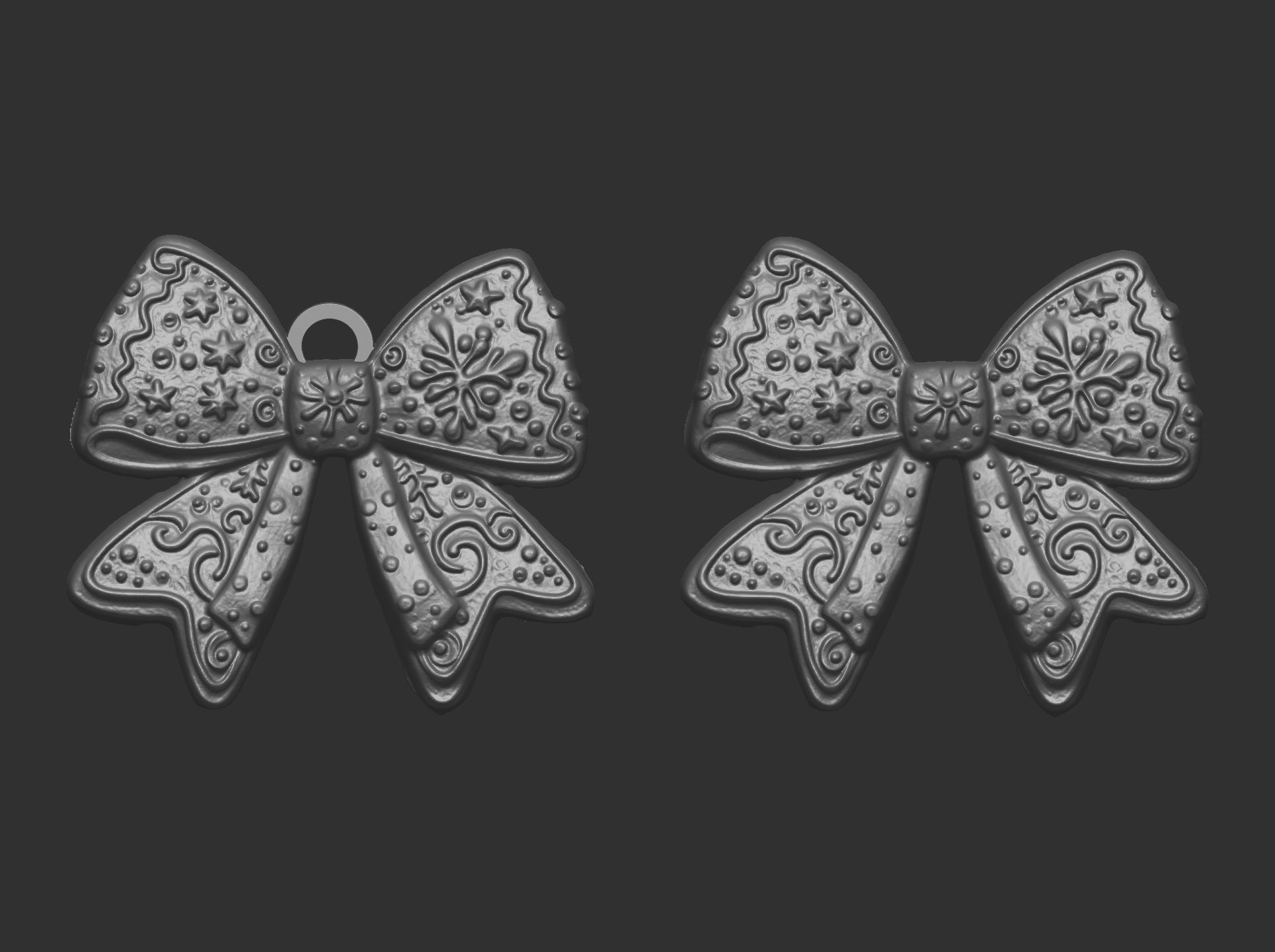 christmas ribbon bow decor  3D print model_1