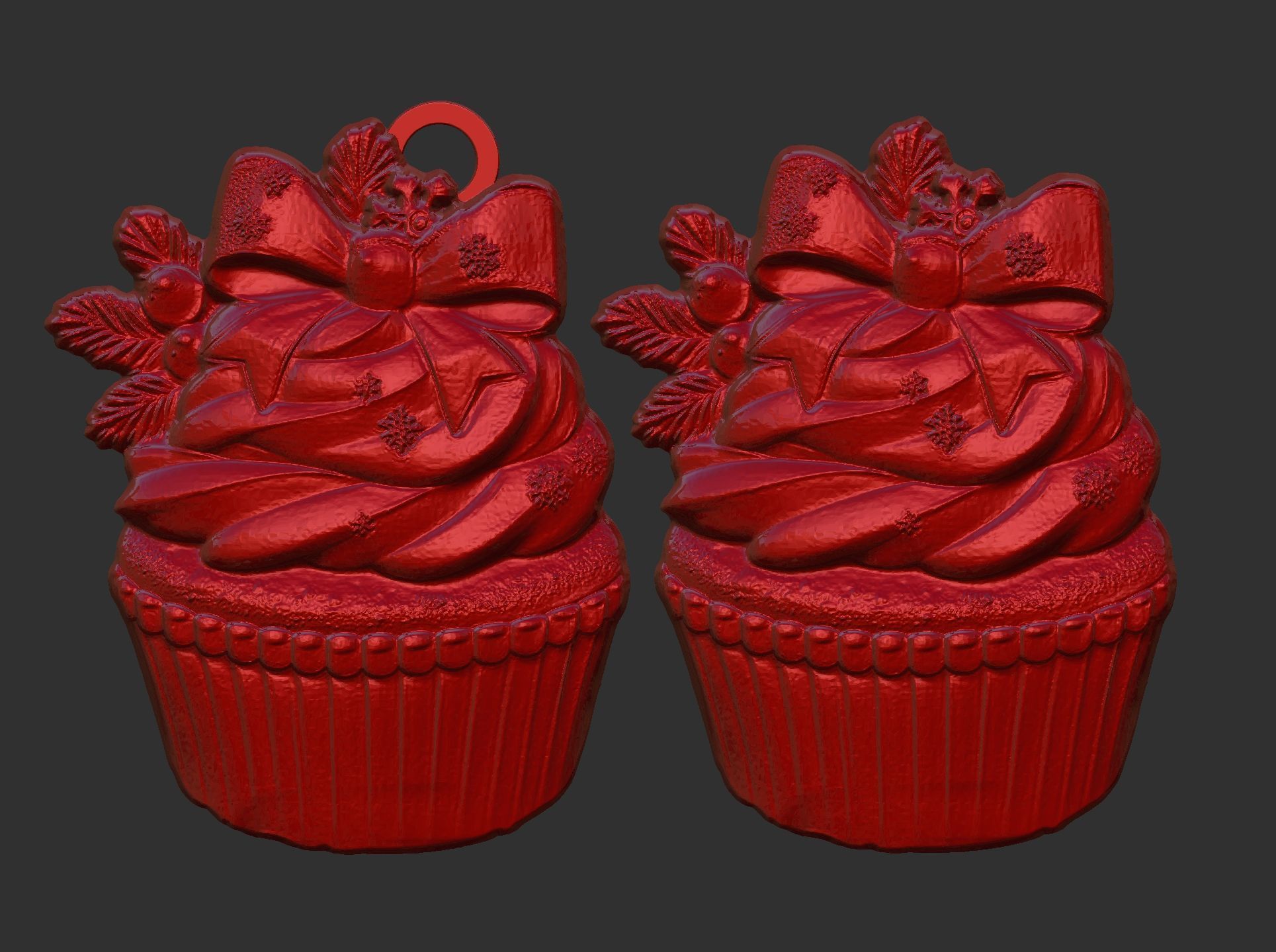 christmas cupcake decor  3D print model_8