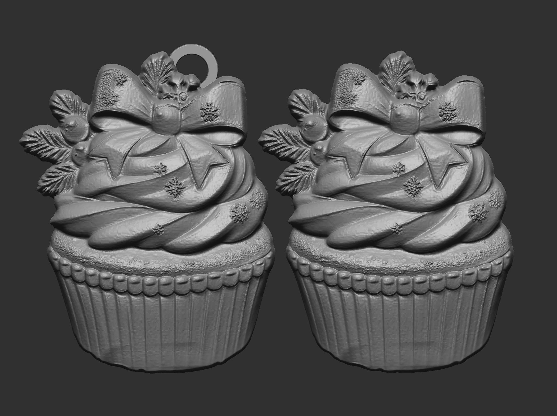 christmas cupcake decor  3D print model_6