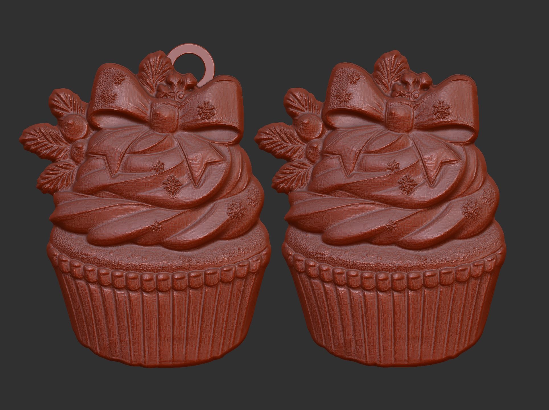 christmas cupcake decor  3D print model_7
