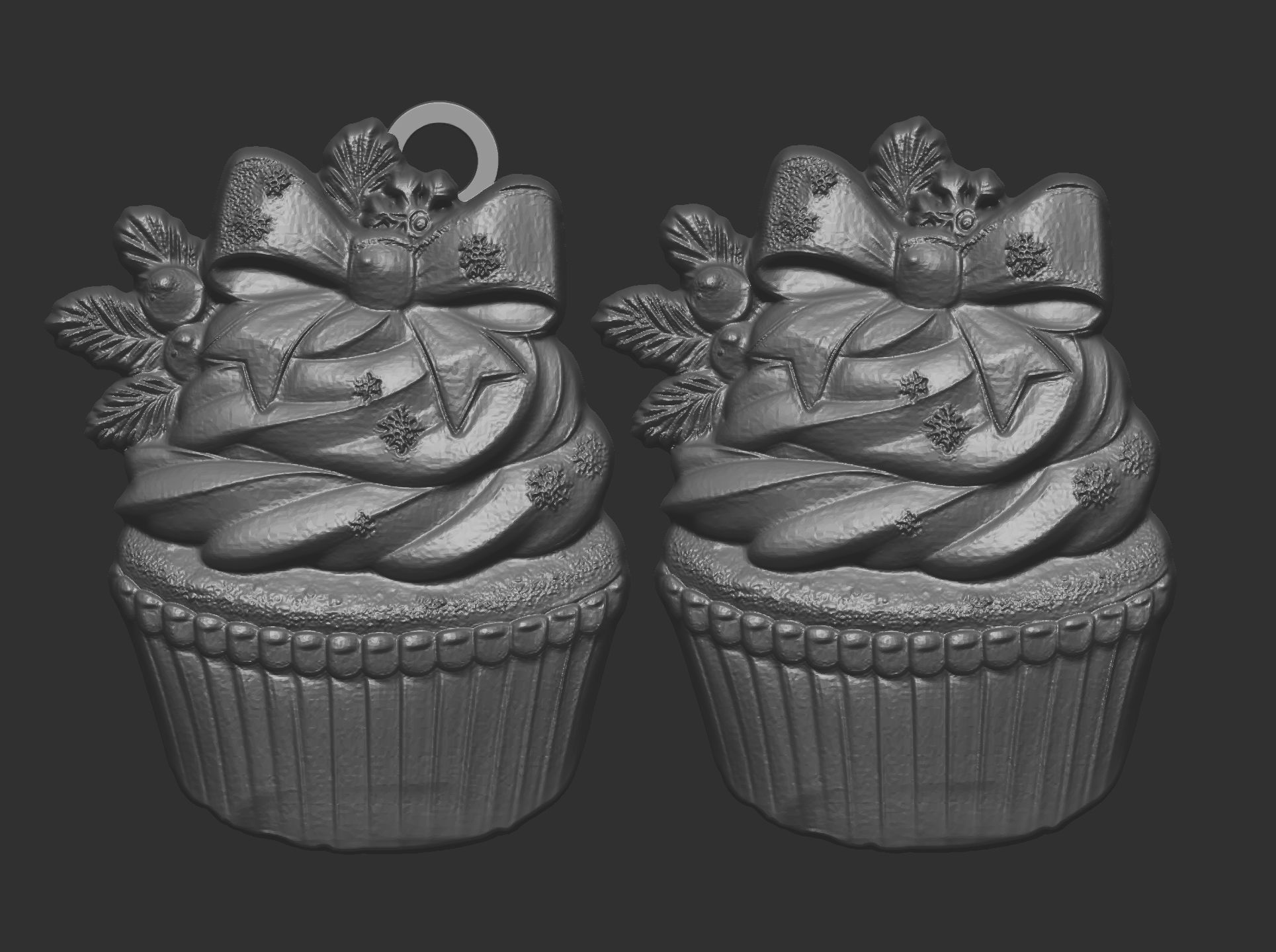 christmas cupcake decor  3D print model_4