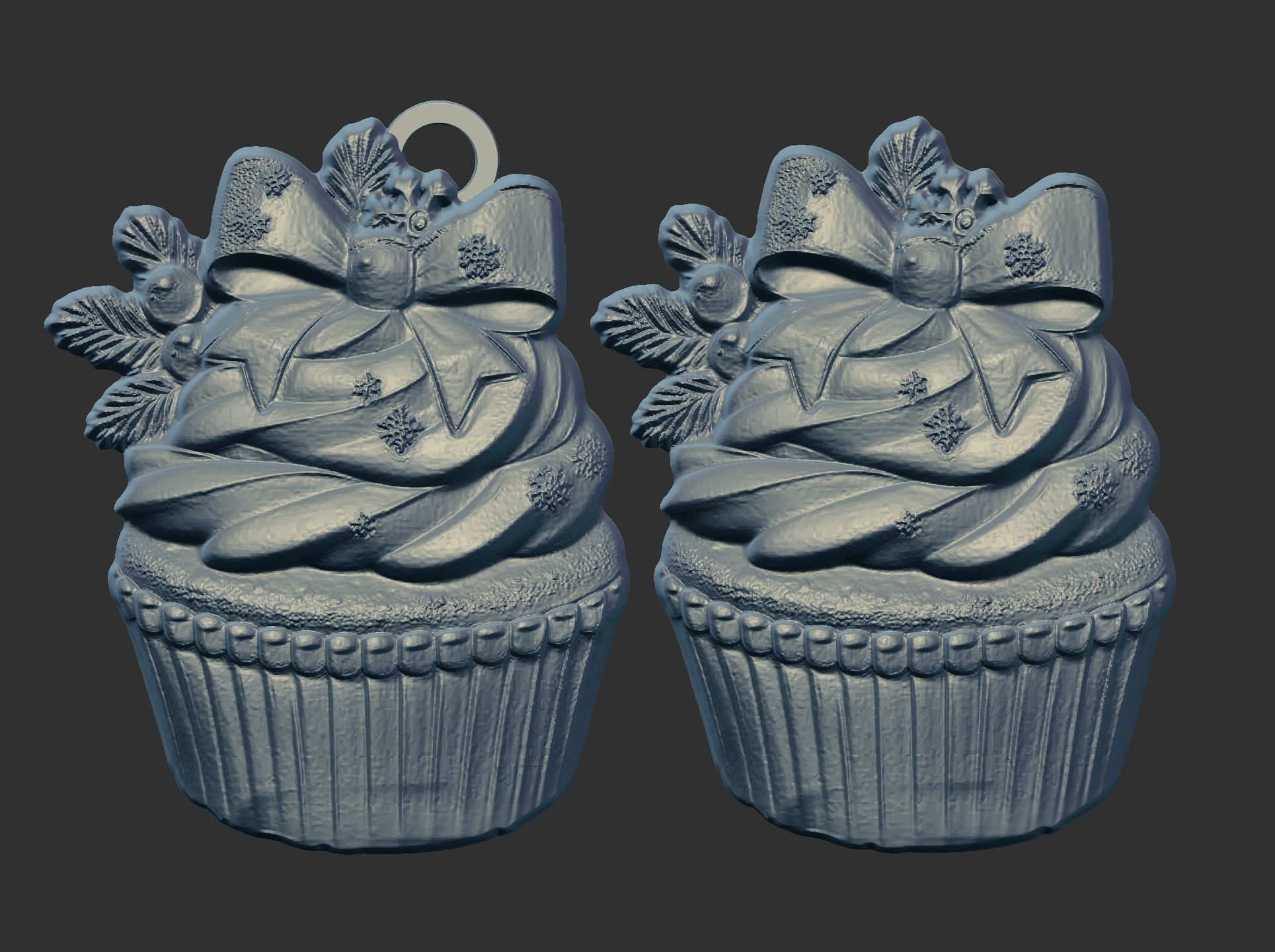 christmas cupcake decor  3D print model_3