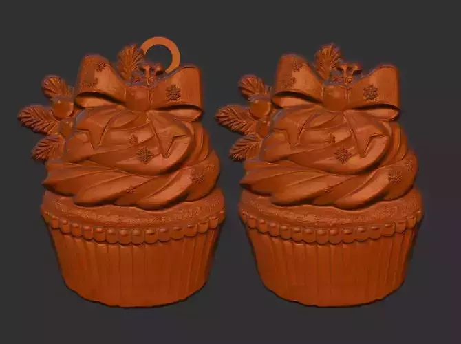 christmas cupcake decor  3D print model