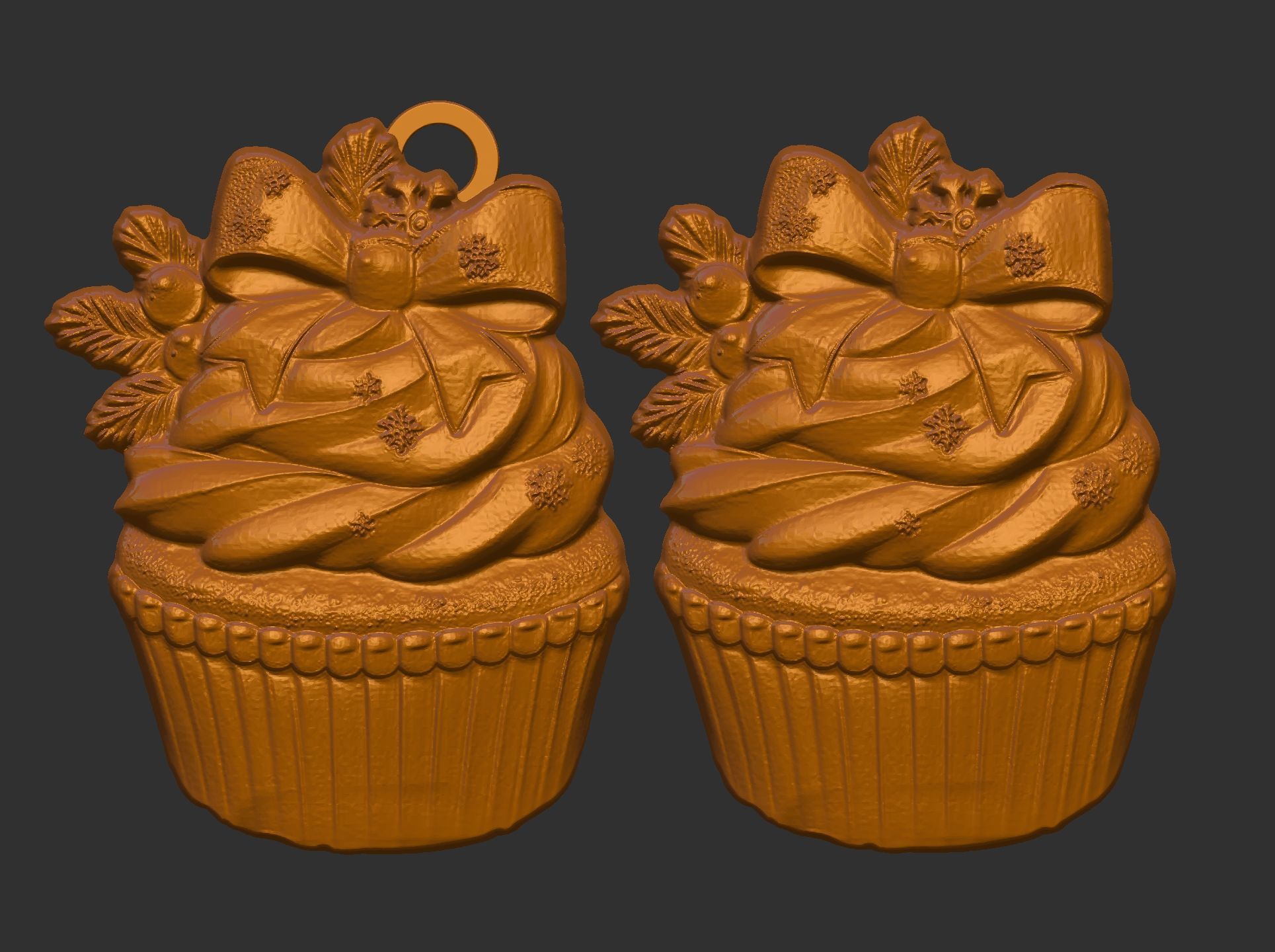 christmas cupcake decor  3D print model_2