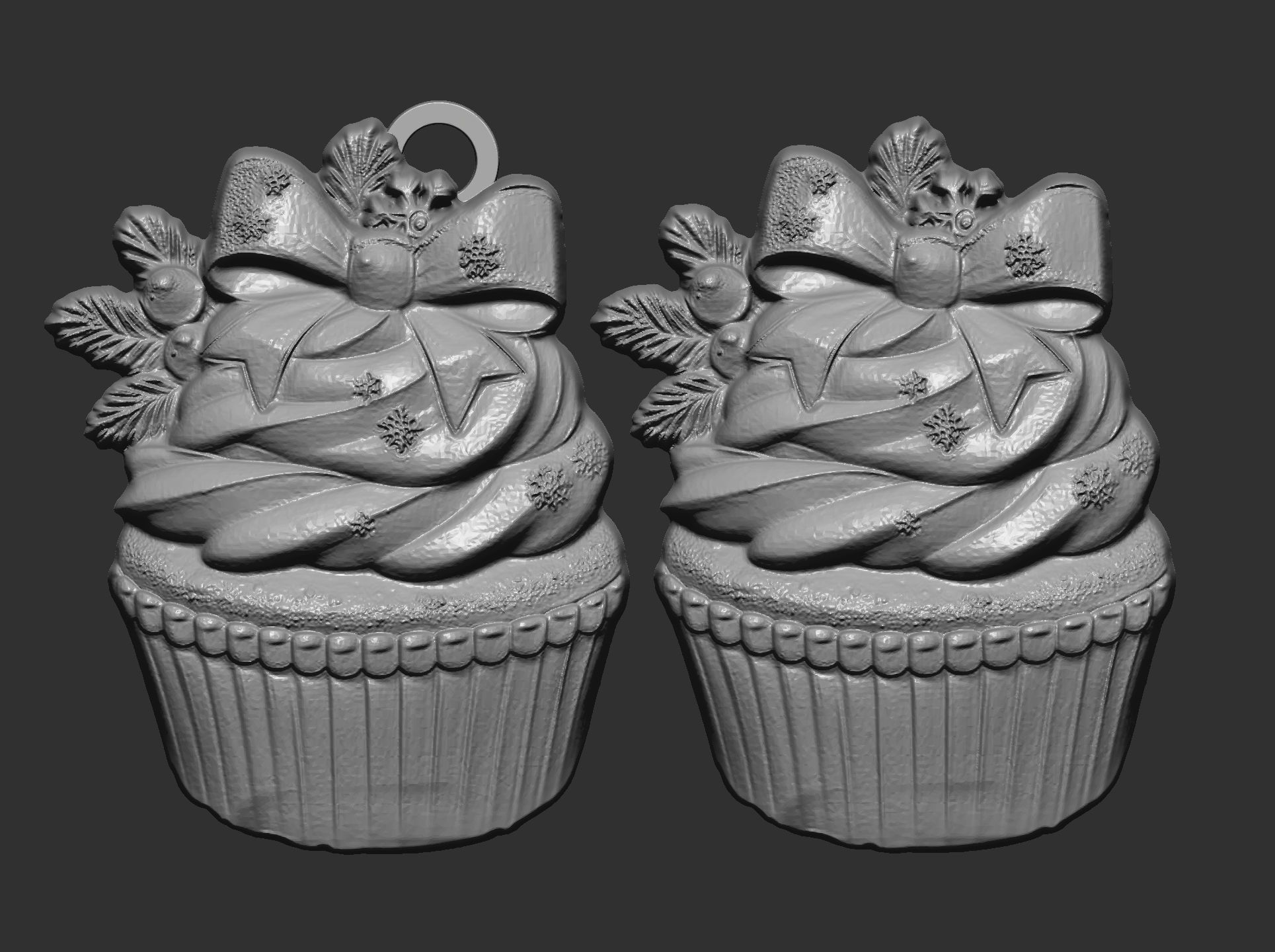 christmas cupcake decor  3D print model_9