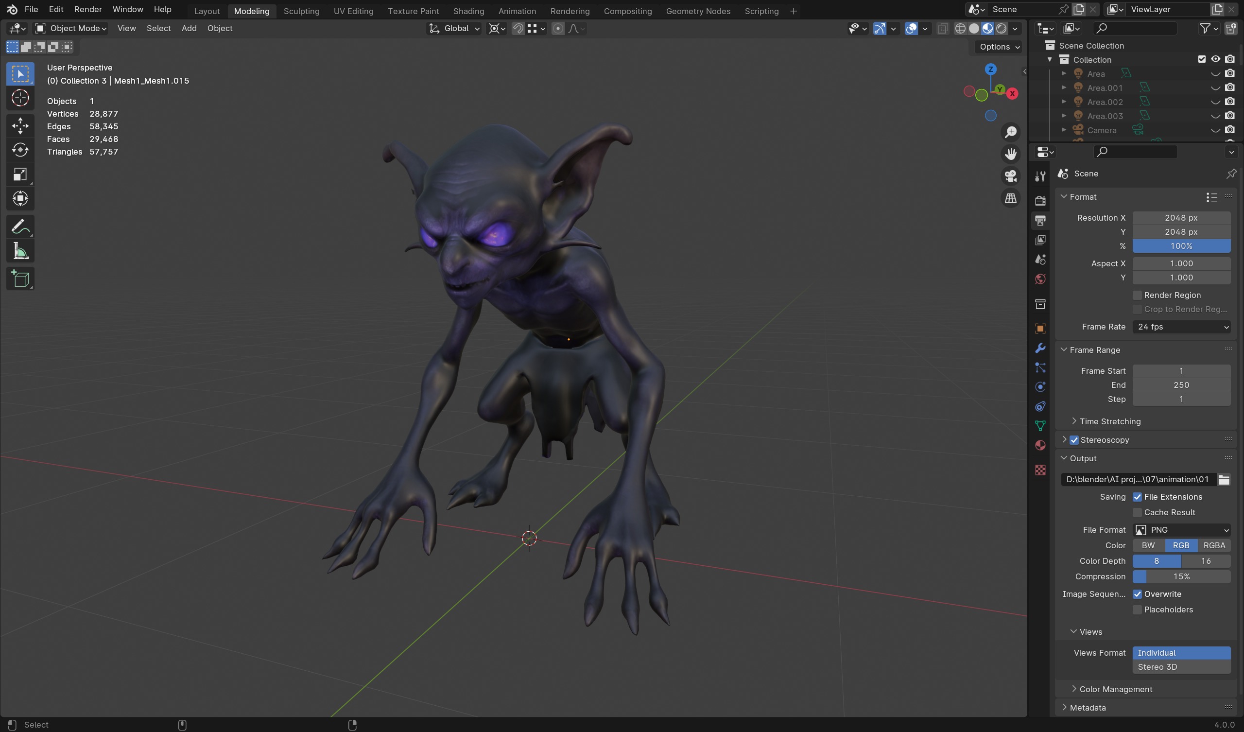 Shadow Goblin - Game-Ready 3D Model Low-poly 3D model_4