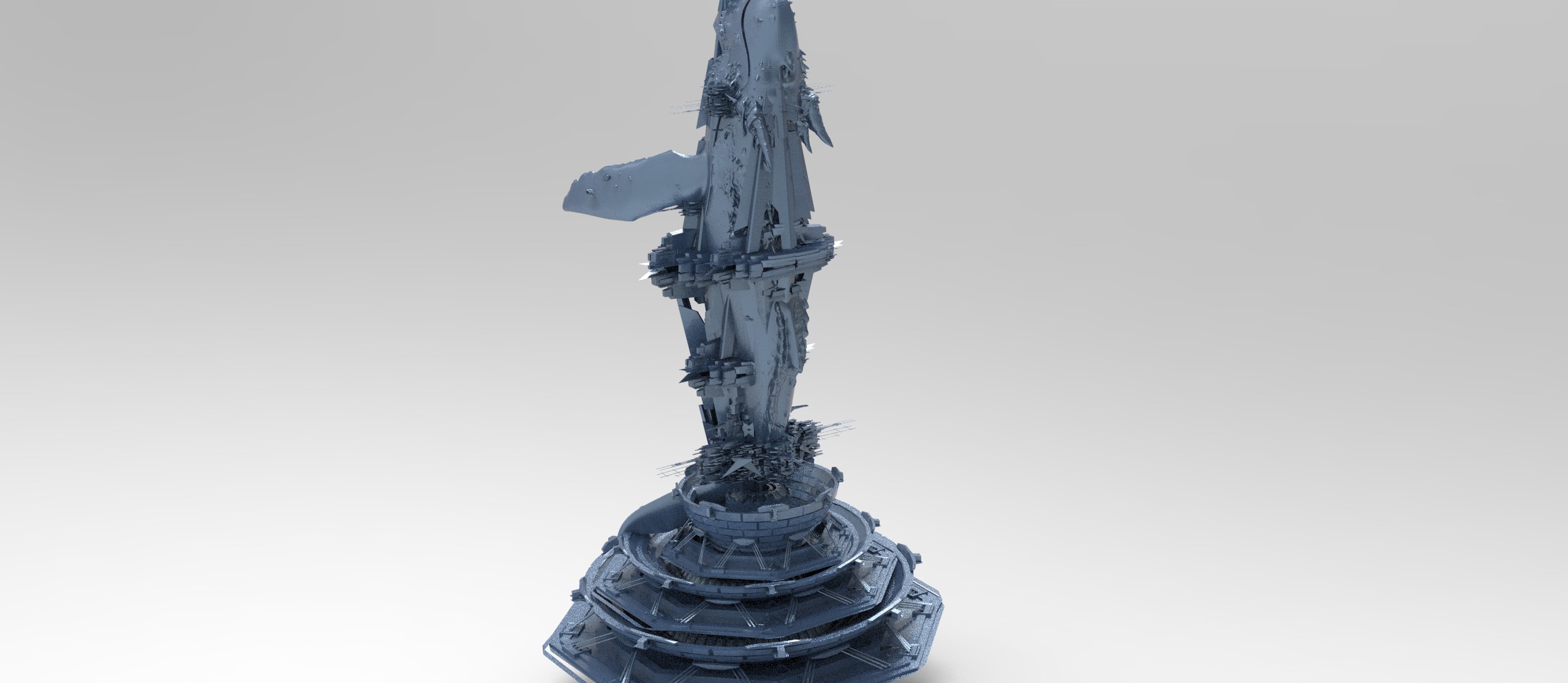 Whale Deep sea Metal structure 5 3D model_1