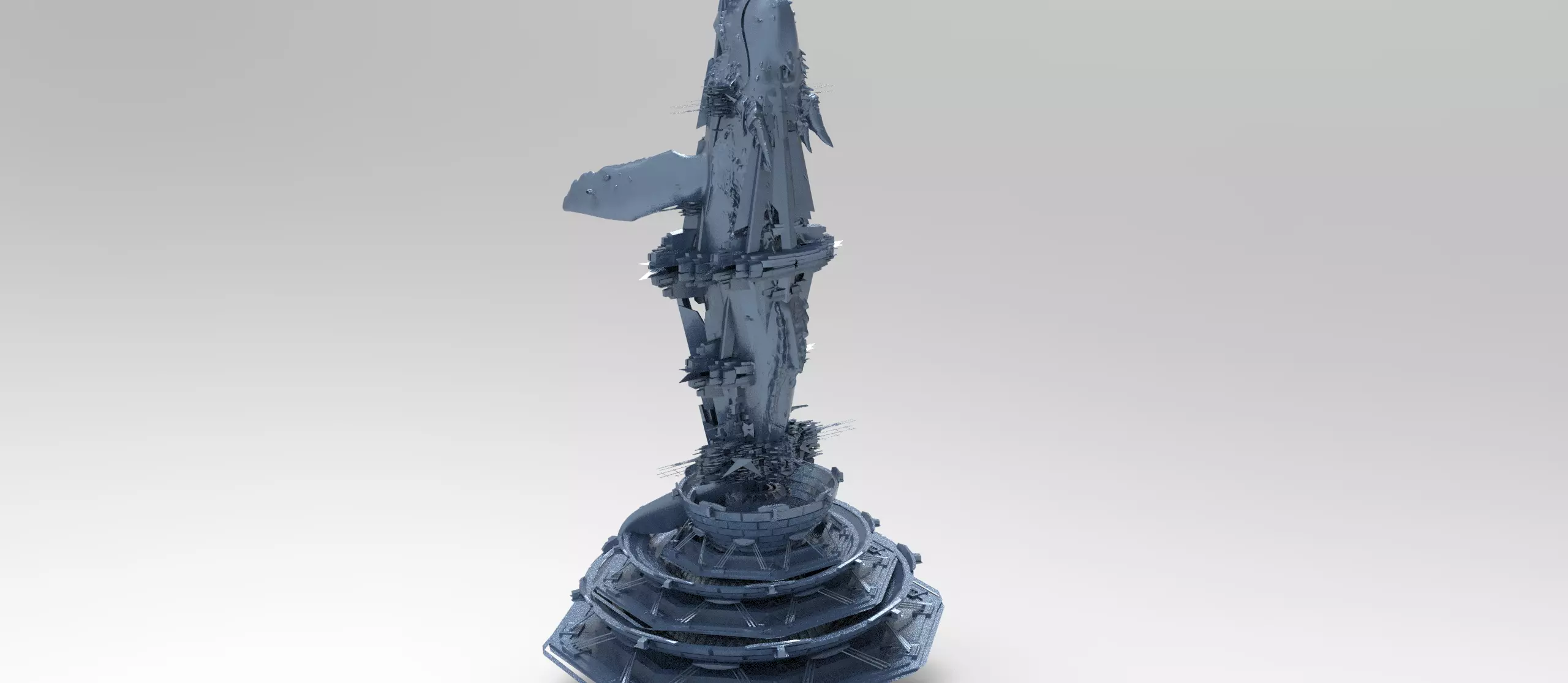 Whale Deep sea Metal structure 5 3D model_0