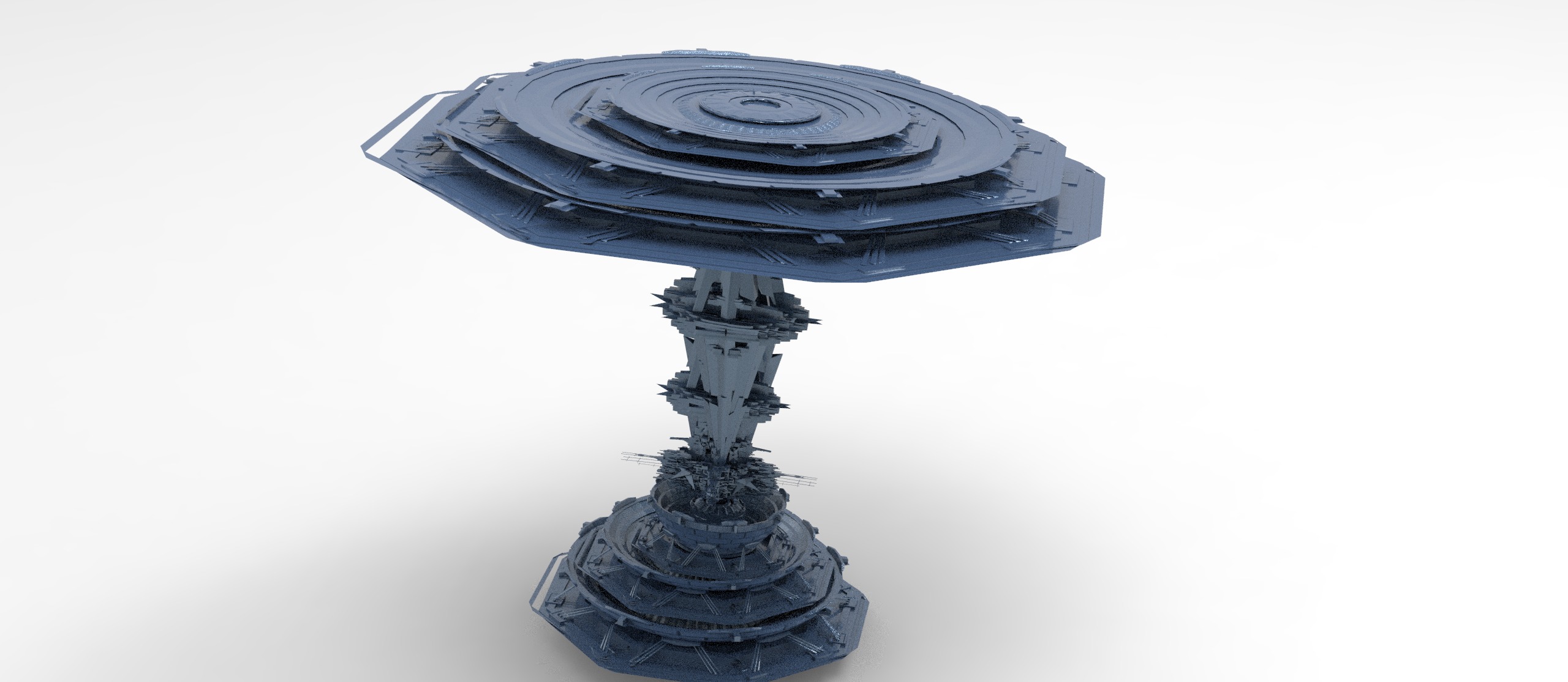 Dark Cyberpunk Ocean rig 2  3D model_1