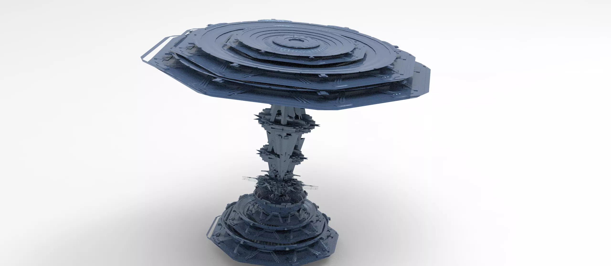 Dark Cyberpunk Ocean rig 2  3D model_0