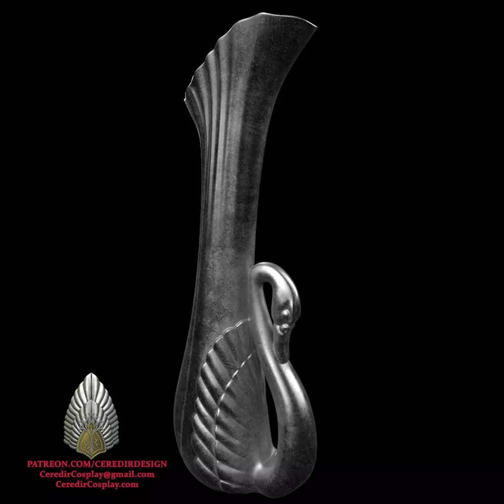 Elven Swan Vase lord of the rings 3D DIGITAL DOWNLOAD 3D print model