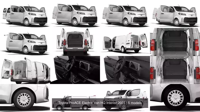 Toyota ProACE Electric Van HQ Interior 2025 3D Model Collection