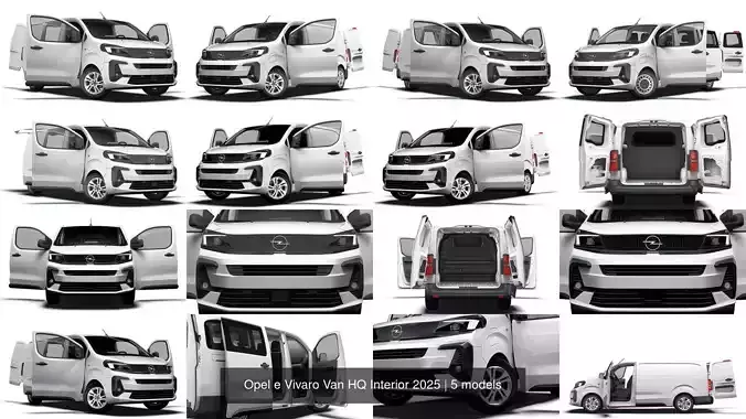 Opel e Vivaro Van HQ Interior 2025 3D Model Collection