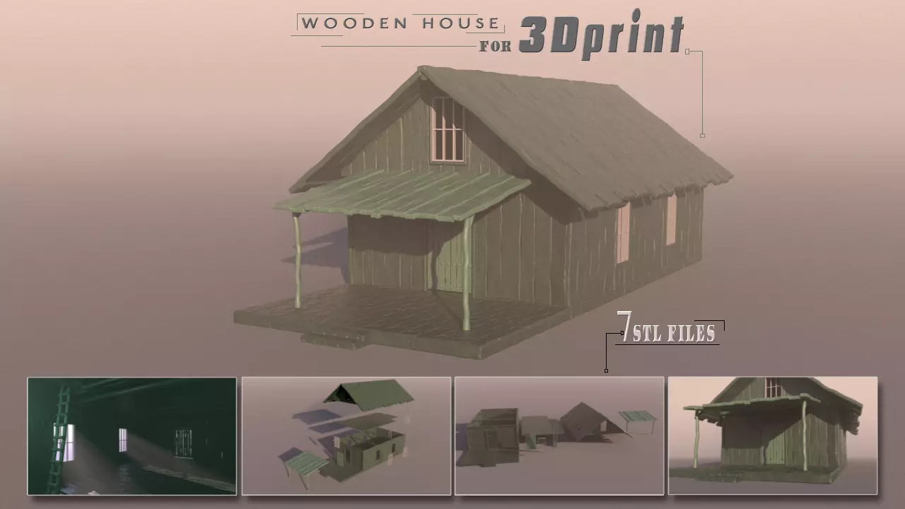 wooden house 3D print model