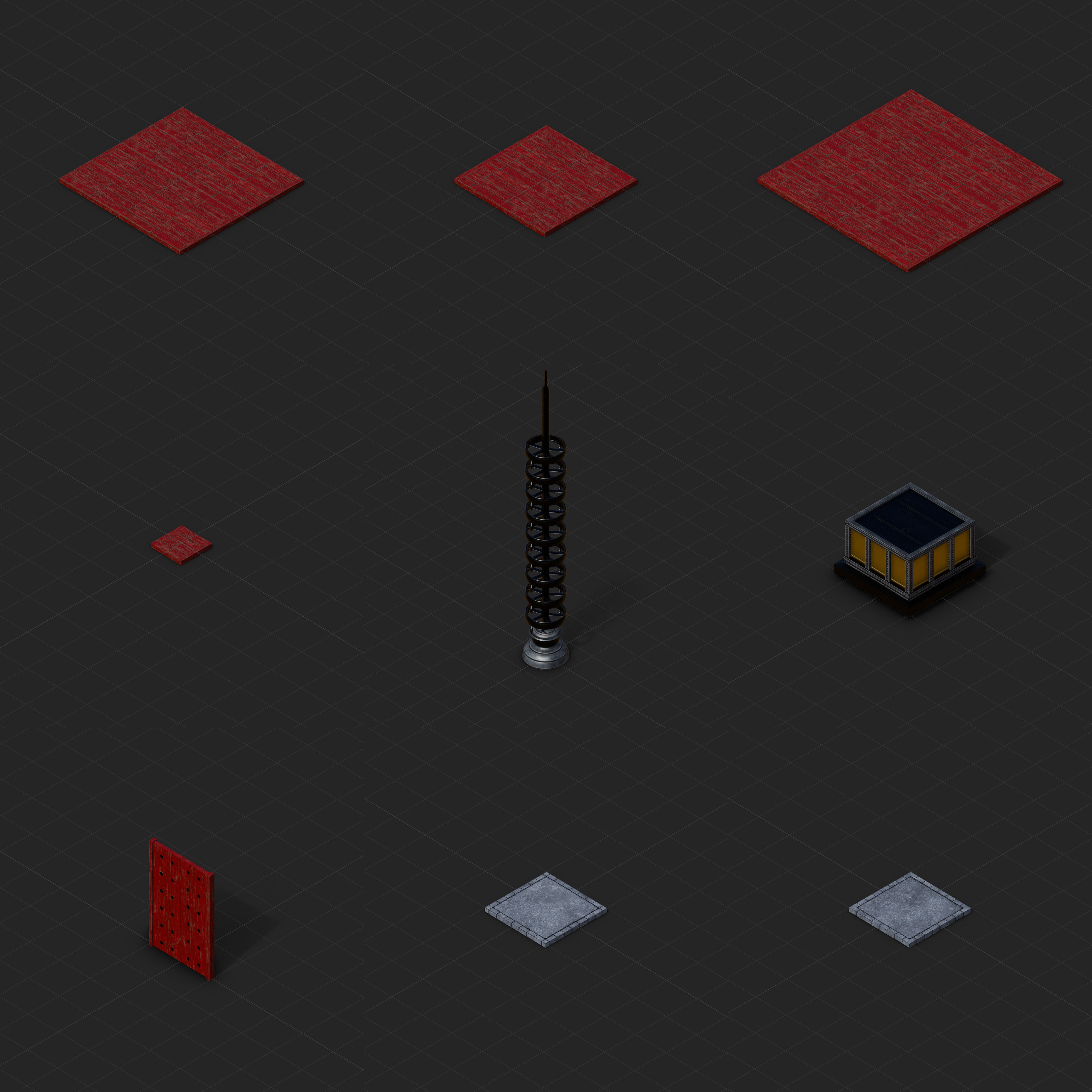 Modular Japanese Temple Kit Low-poly 3D model_32