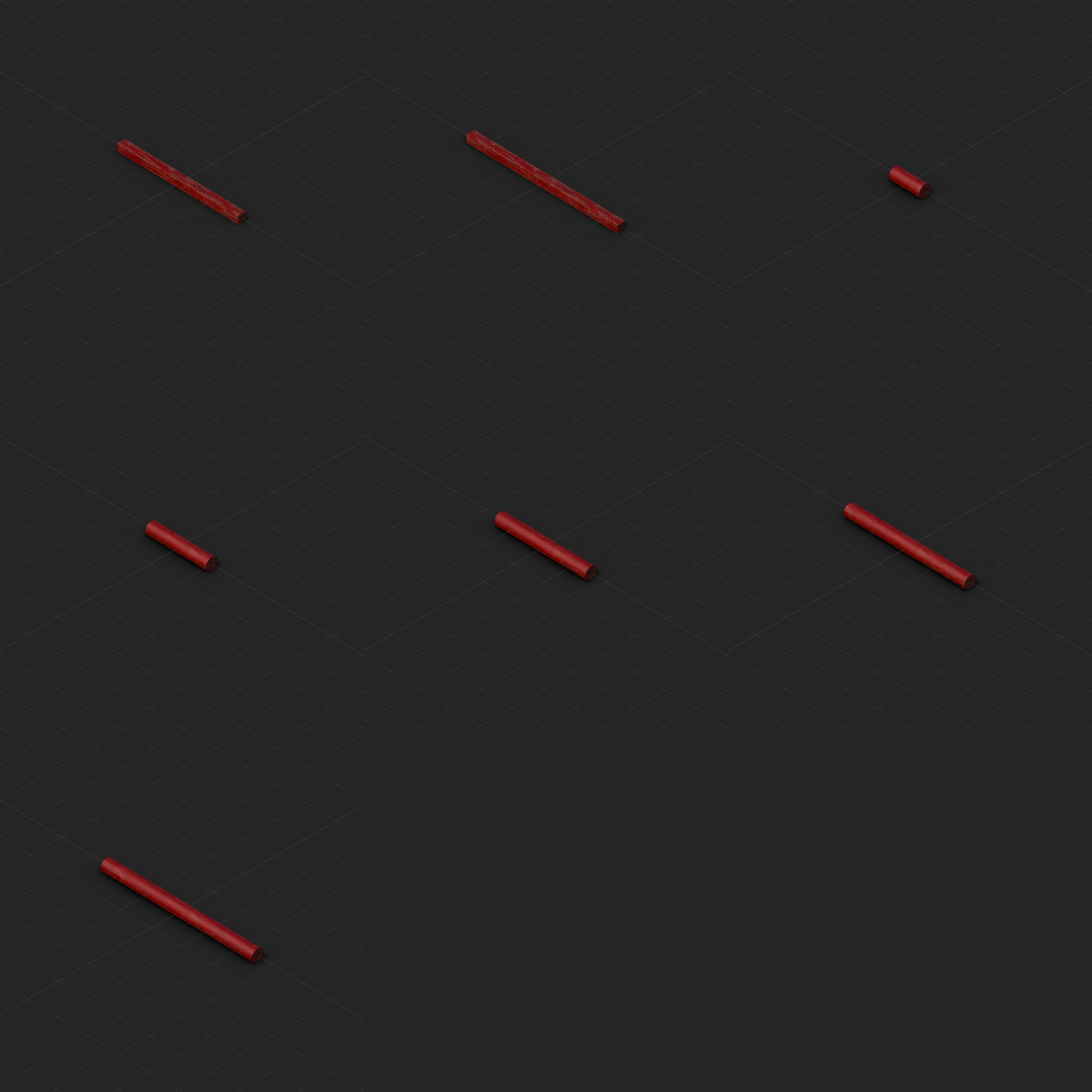 Modular Japanese Temple Kit Low-poly 3D model_30