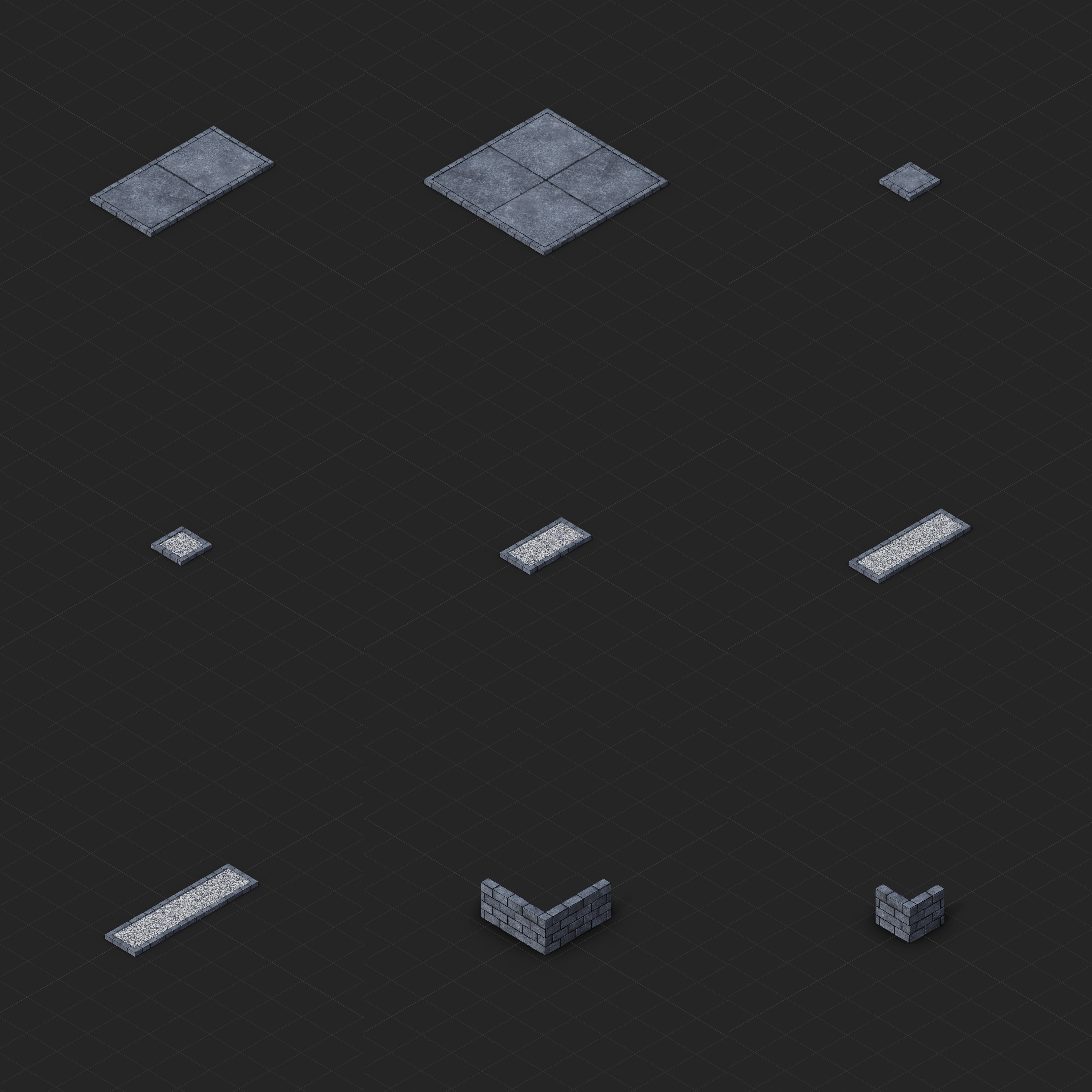 Modular Japanese Temple Kit Low-poly 3D model_26